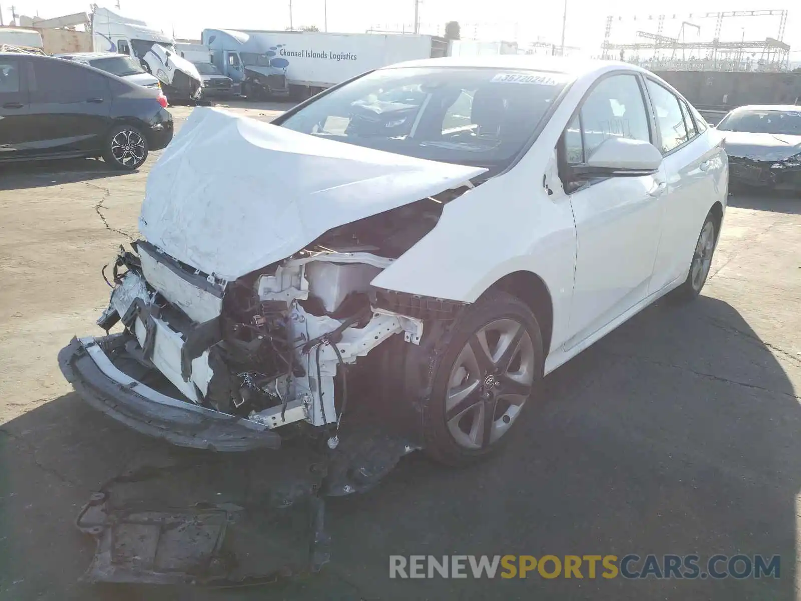 2 Photograph of a damaged car JTDKARFU0K3089753 TOYOTA PRIUS 2019