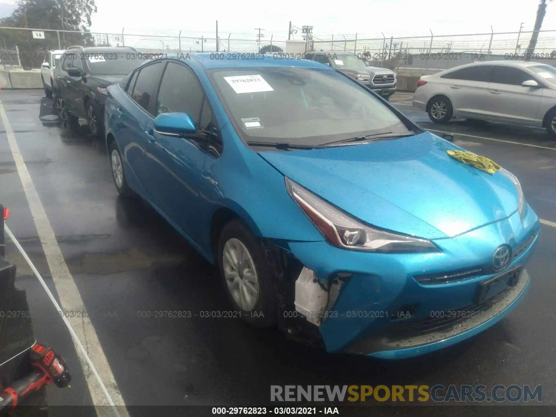 1 Photograph of a damaged car JTDKARFU0K3090658 TOYOTA PRIUS 2019