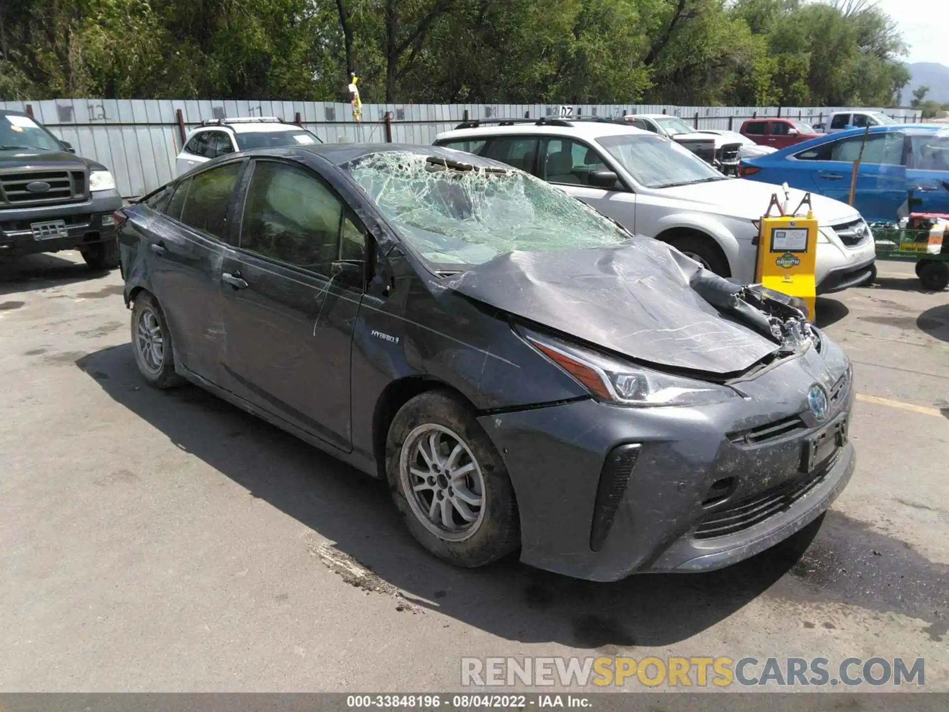 1 Photograph of a damaged car JTDKARFU0K3092040 TOYOTA PRIUS 2019