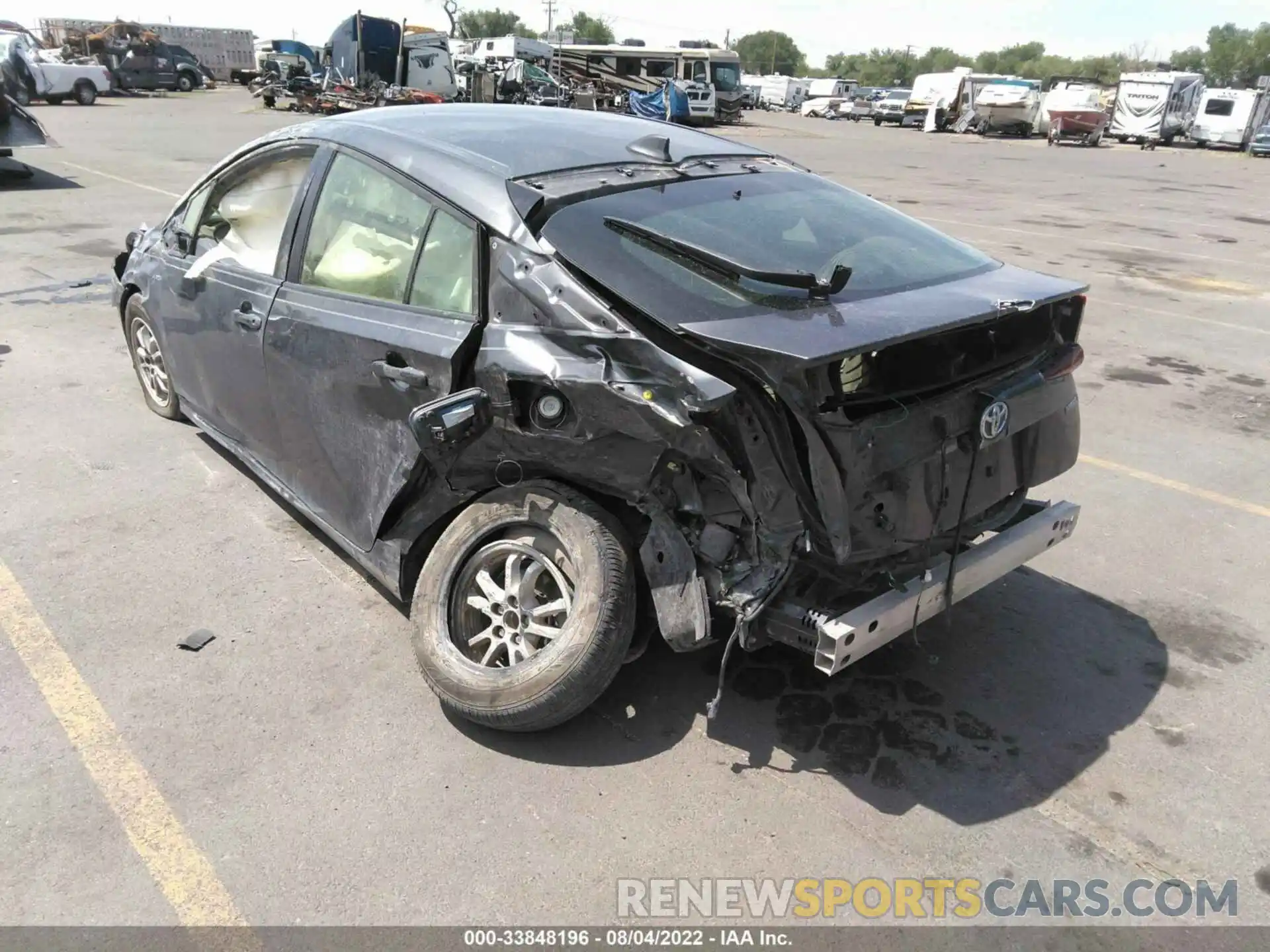 3 Photograph of a damaged car JTDKARFU0K3092040 TOYOTA PRIUS 2019