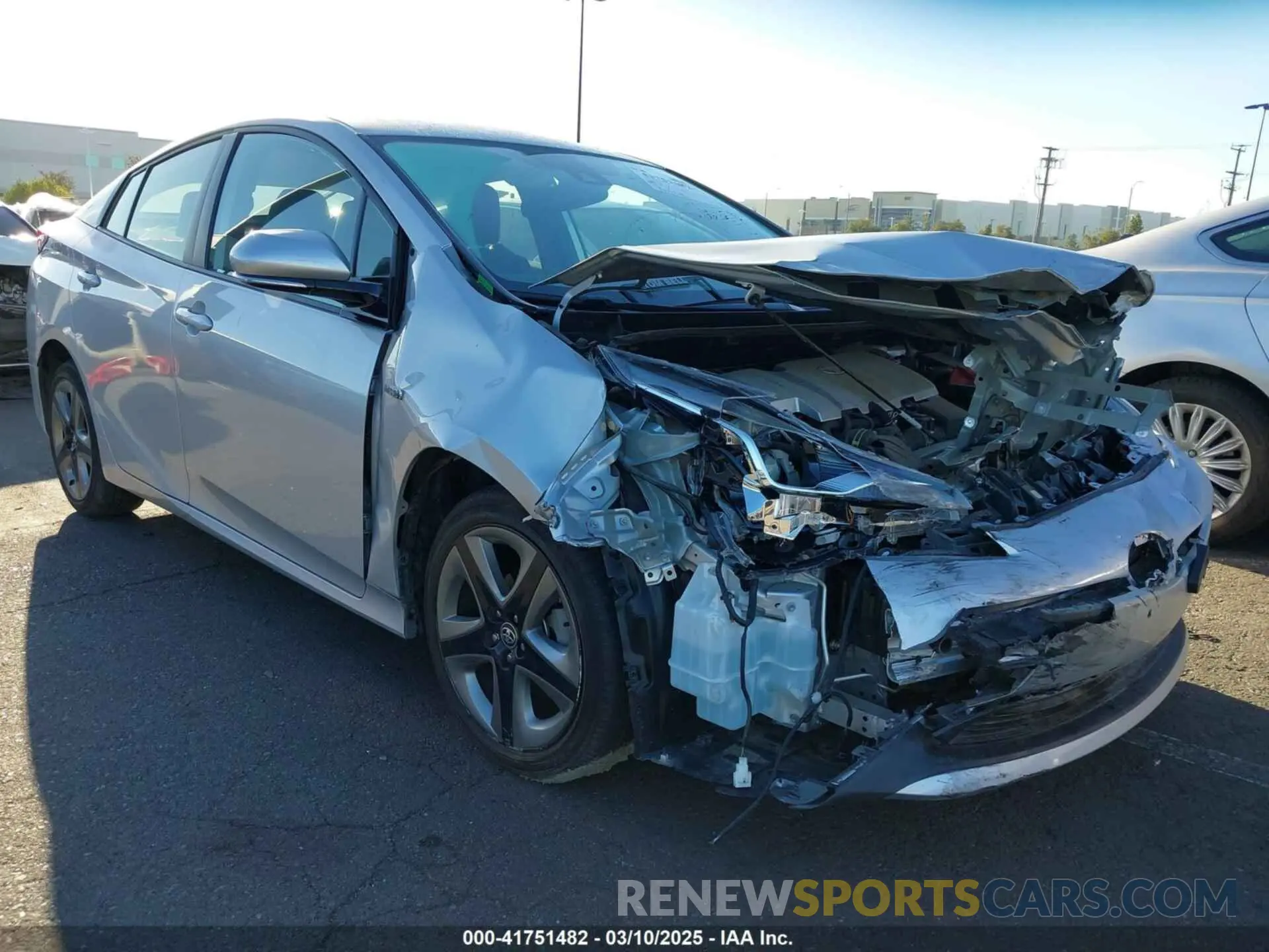 1 Photograph of a damaged car JTDKARFU0K3097075 TOYOTA PRIUS 2019