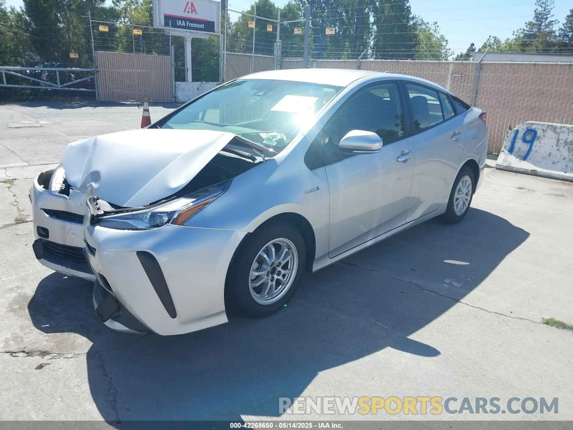 2 Photograph of a damaged car JTDKARFU0K3098310 TOYOTA PRIUS 2019