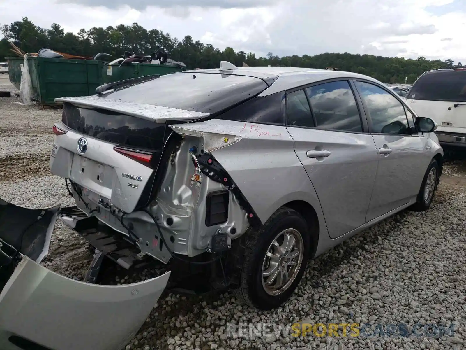 4 Photograph of a damaged car JTDKARFU0K3099540 TOYOTA PRIUS 2019