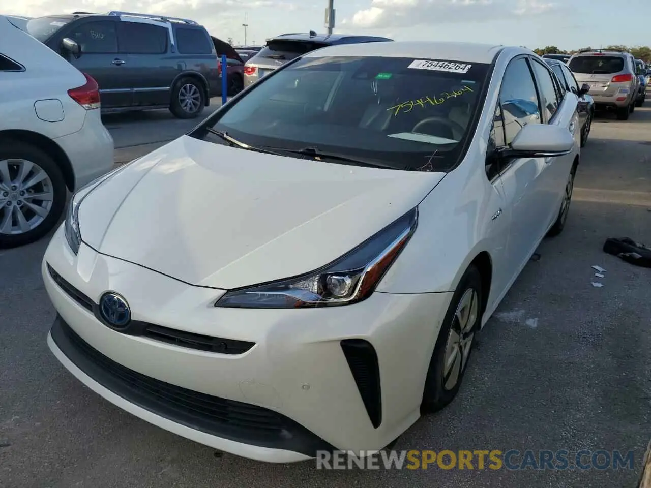1 Photograph of a damaged car JTDKARFU0K3101951 TOYOTA PRIUS 2019