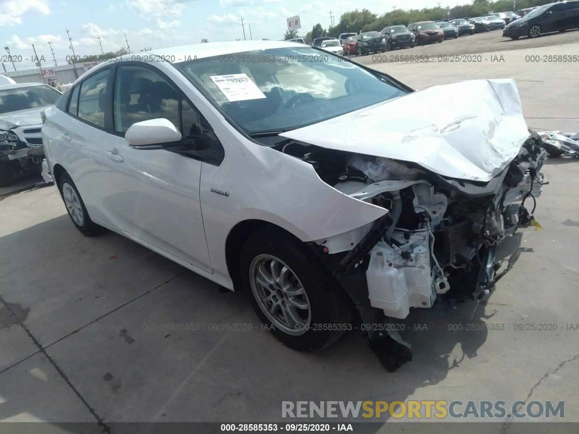 1 Photograph of a damaged car JTDKARFU1K3072914 TOYOTA PRIUS 2019