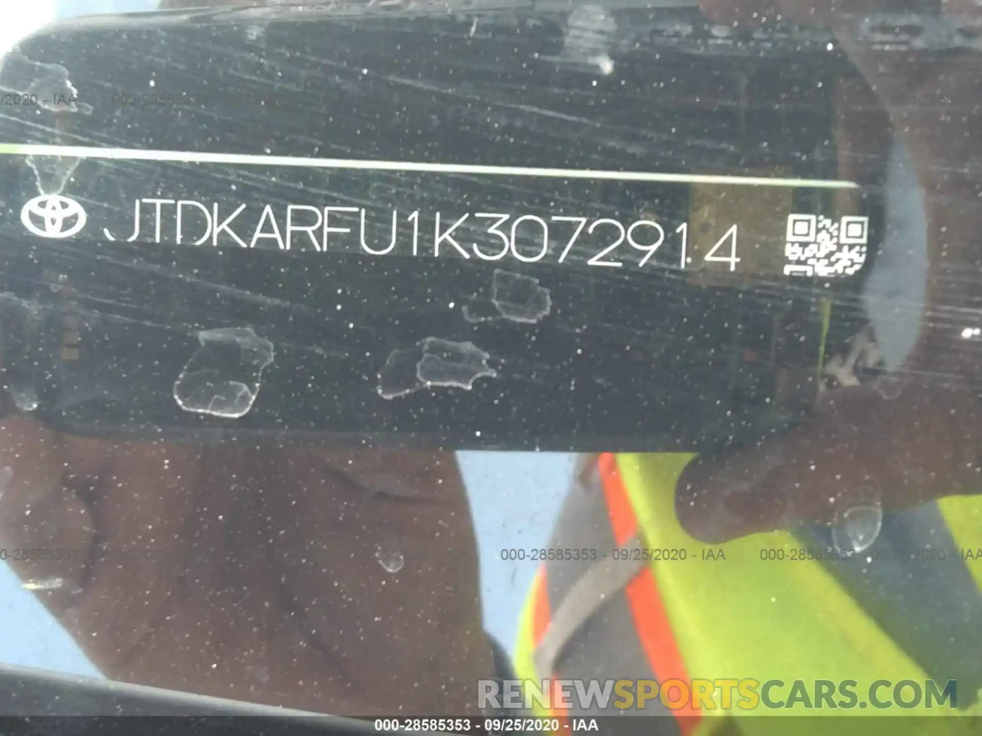 9 Photograph of a damaged car JTDKARFU1K3072914 TOYOTA PRIUS 2019