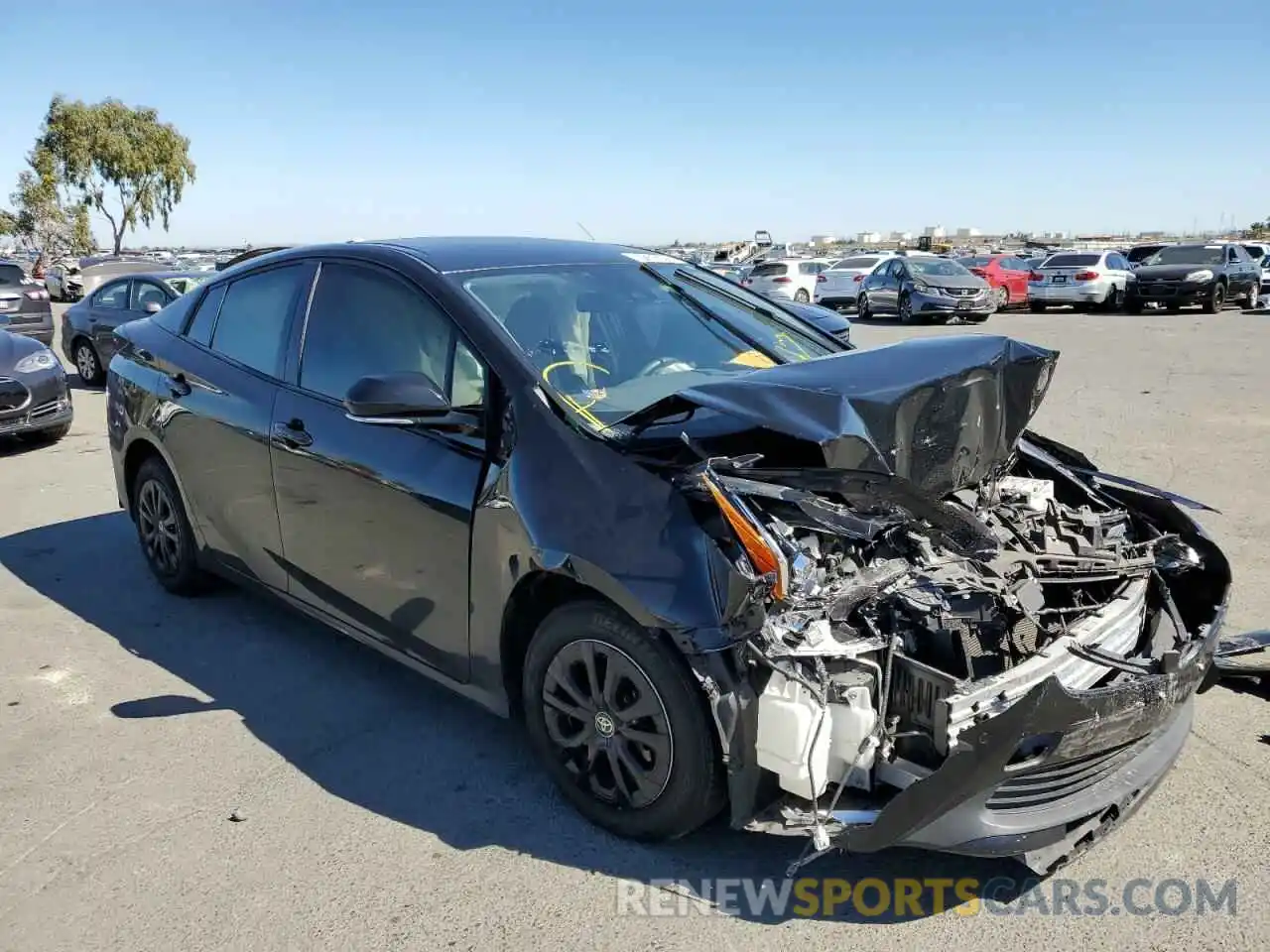 1 Photograph of a damaged car JTDKARFU1K3075294 TOYOTA PRIUS 2019