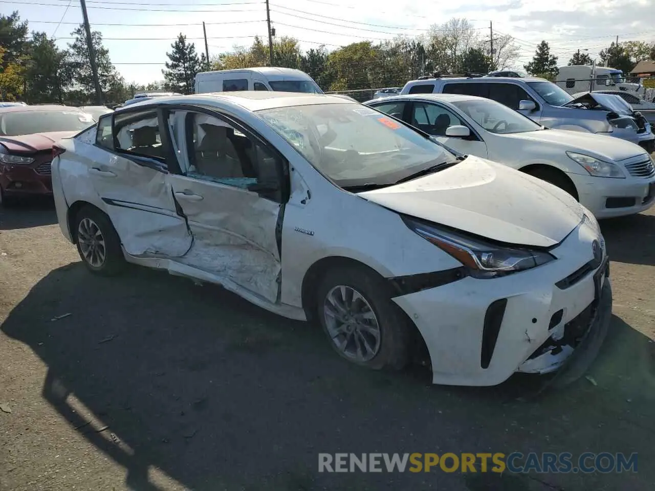 4 Photograph of a damaged car JTDKARFU1K3076610 TOYOTA PRIUS 2019