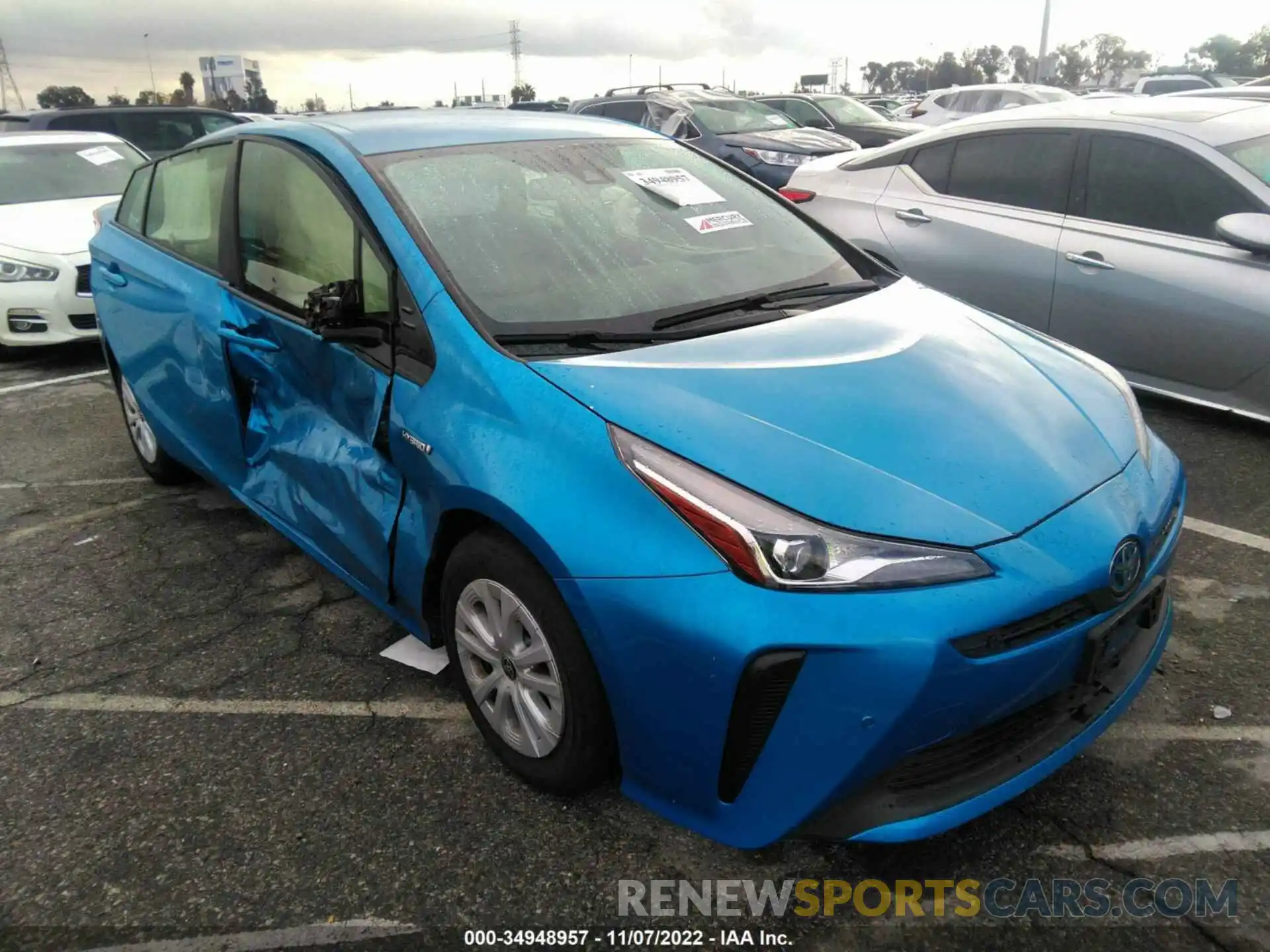 1 Photograph of a damaged car JTDKARFU1K3081841 TOYOTA PRIUS 2019