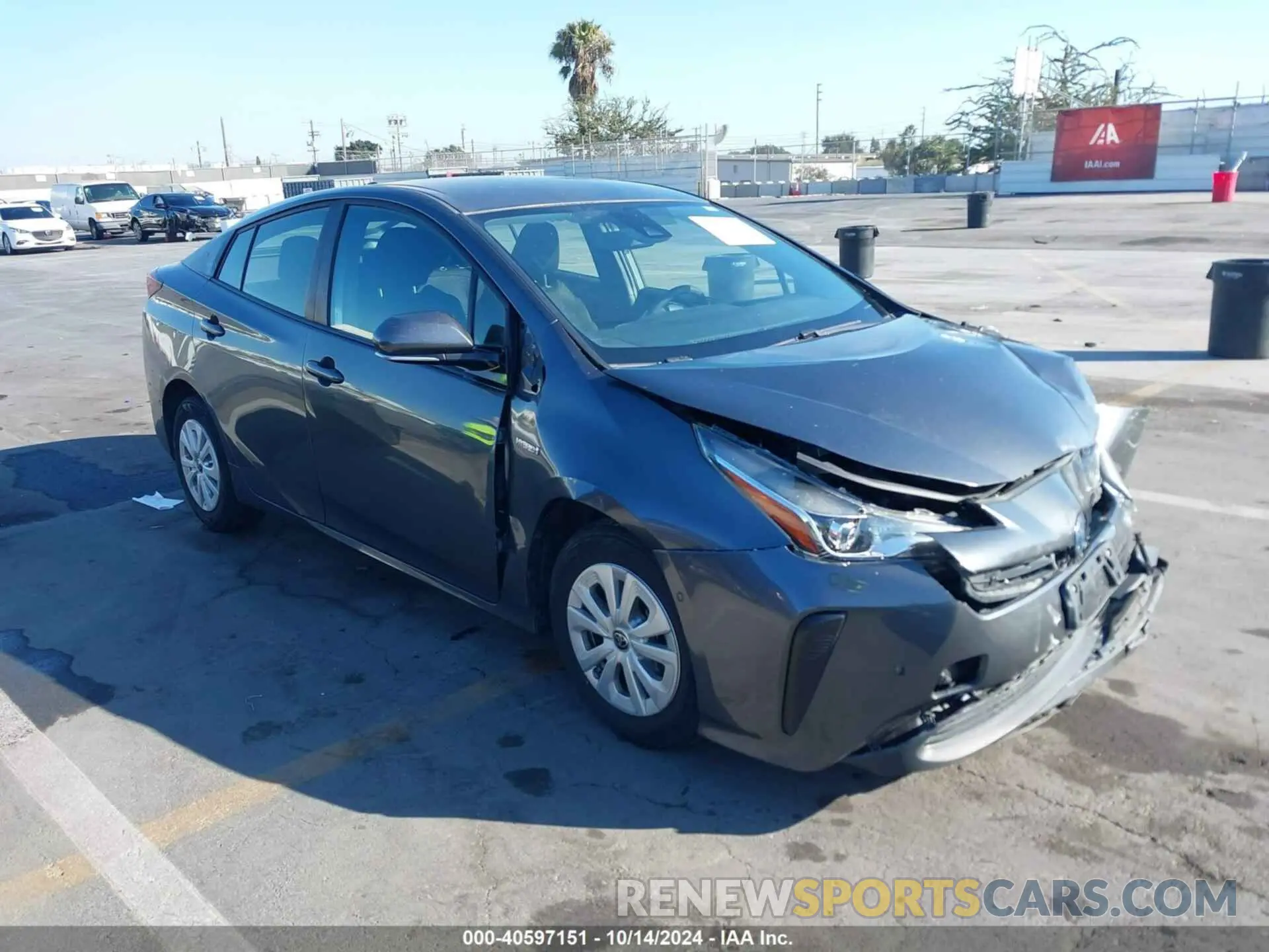 1 Photograph of a damaged car JTDKARFU1K3084092 TOYOTA PRIUS 2019