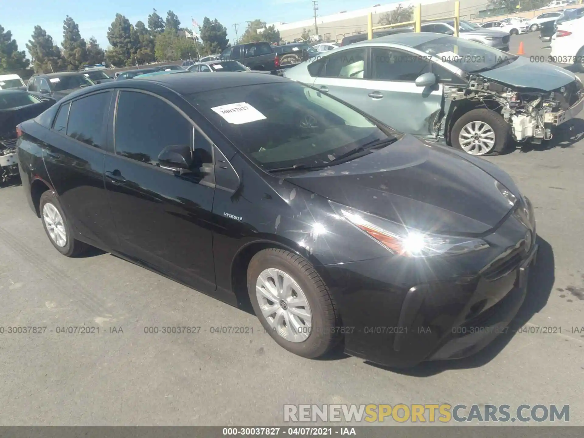 1 Photograph of a damaged car JTDKARFU1K3084125 TOYOTA PRIUS 2019