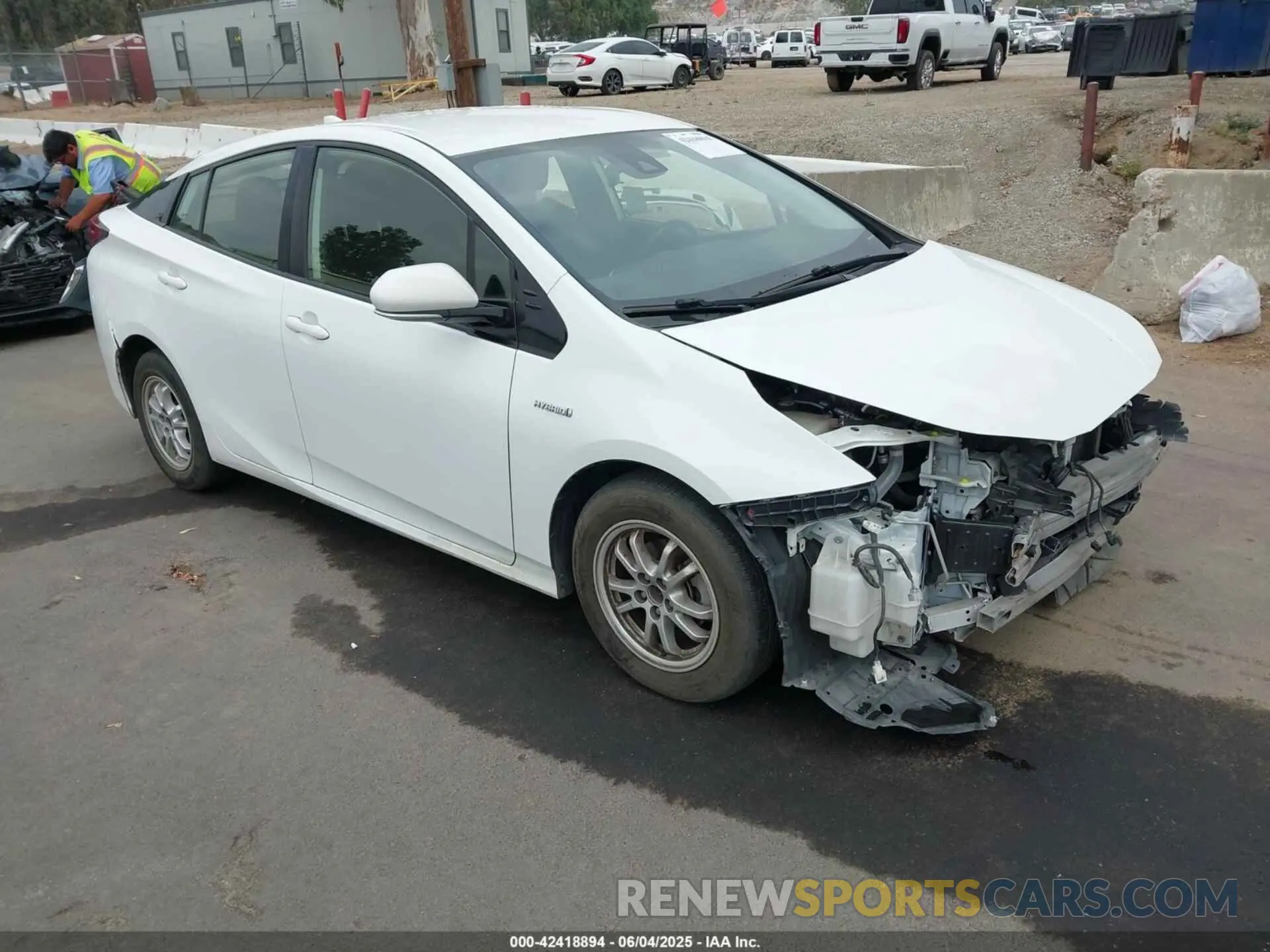 1 Photograph of a damaged car JTDKARFU1K3086859 TOYOTA PRIUS 2019