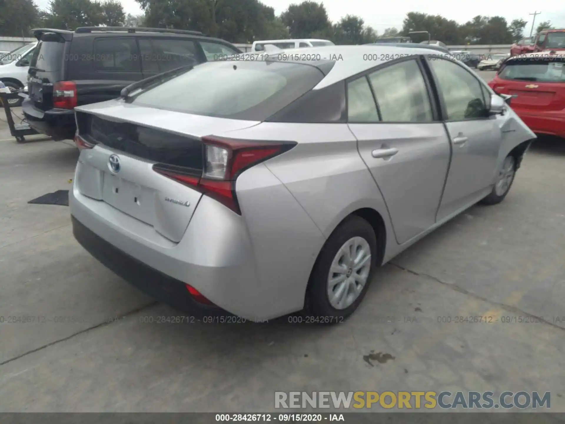 4 Photograph of a damaged car JTDKARFU1K3090555 TOYOTA PRIUS 2019