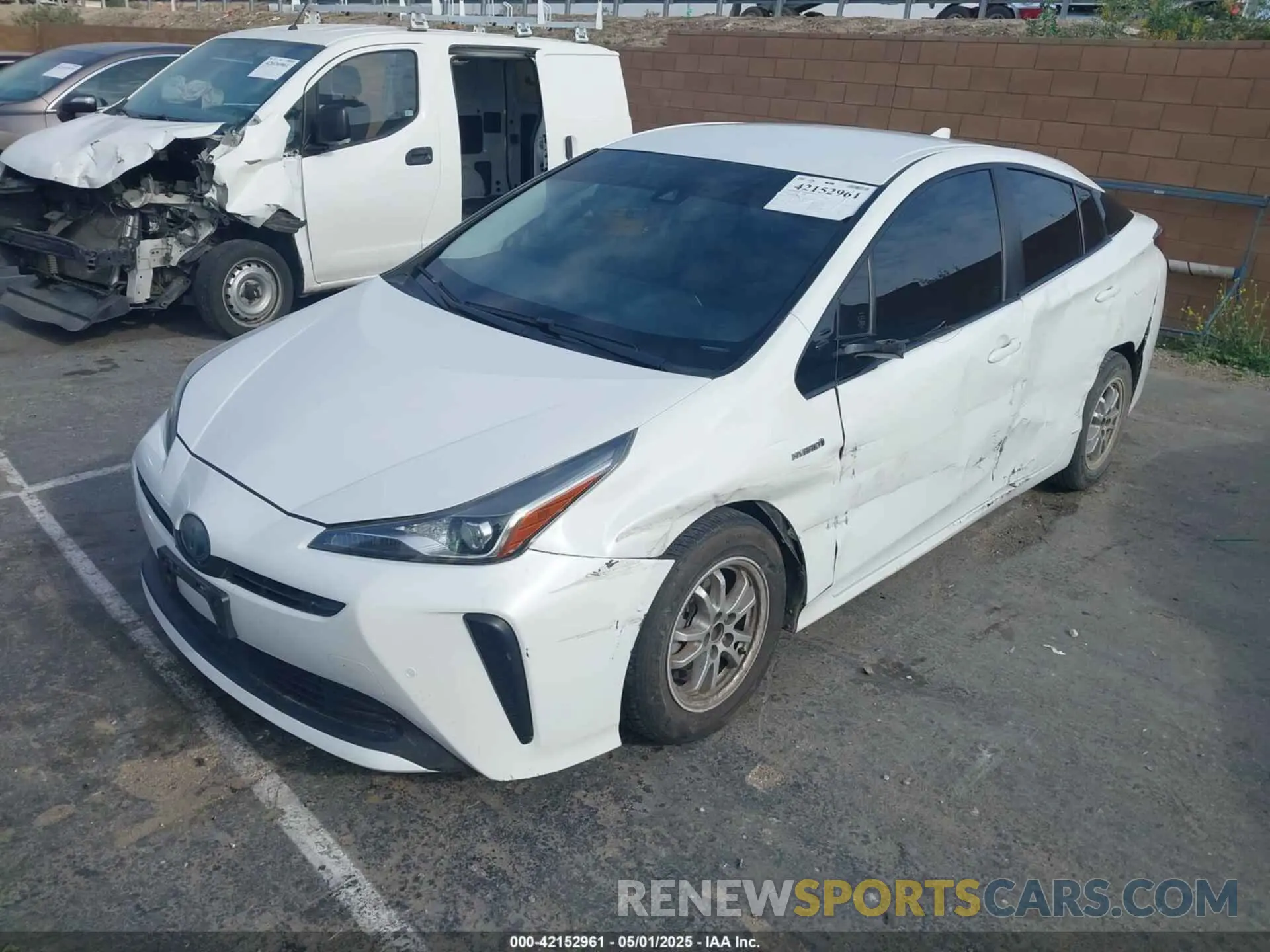 2 Photograph of a damaged car JTDKARFU1K3091379 TOYOTA PRIUS 2019