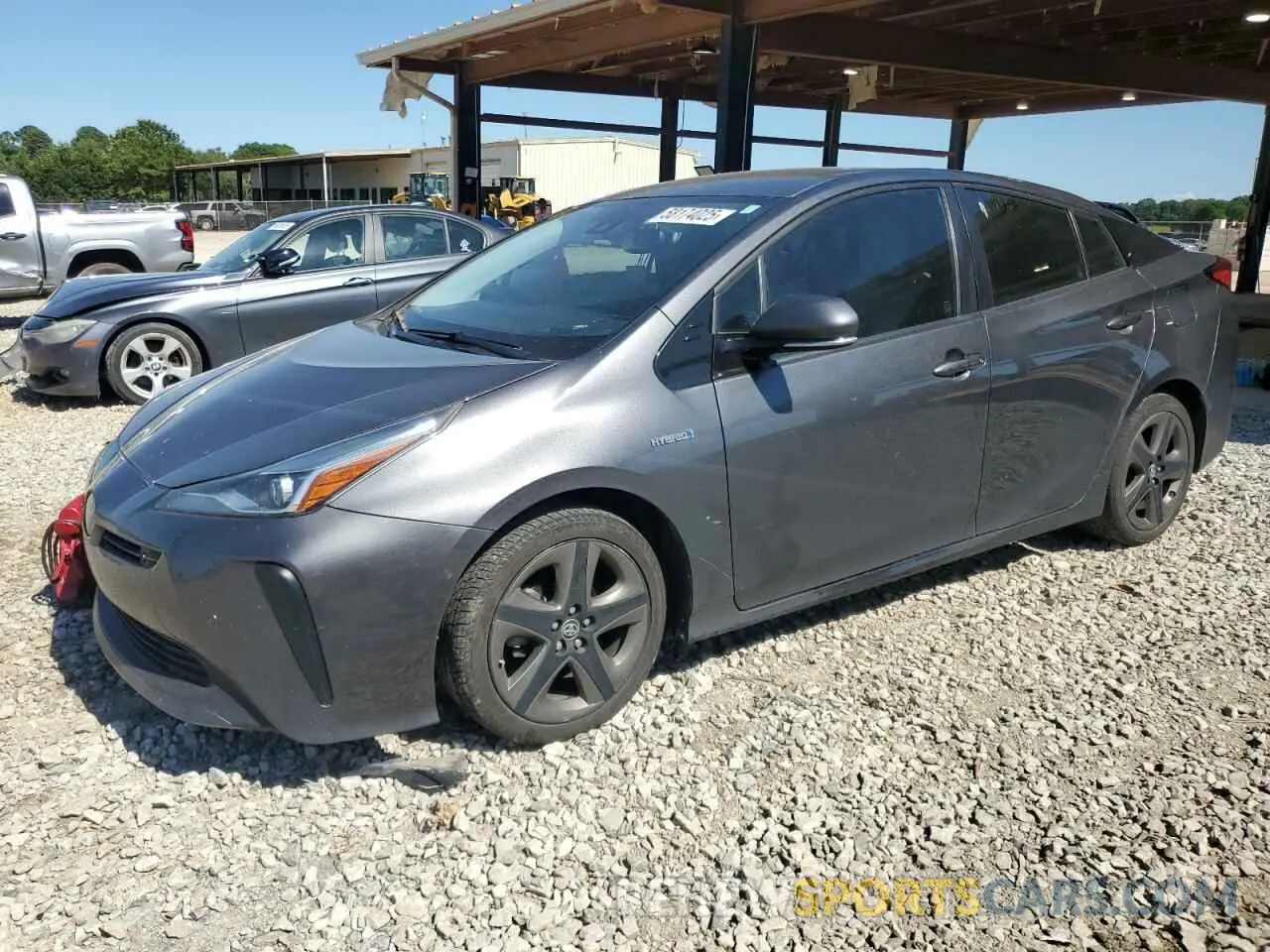 1 Photograph of a damaged car JTDKARFU1K3091933 TOYOTA PRIUS 2019