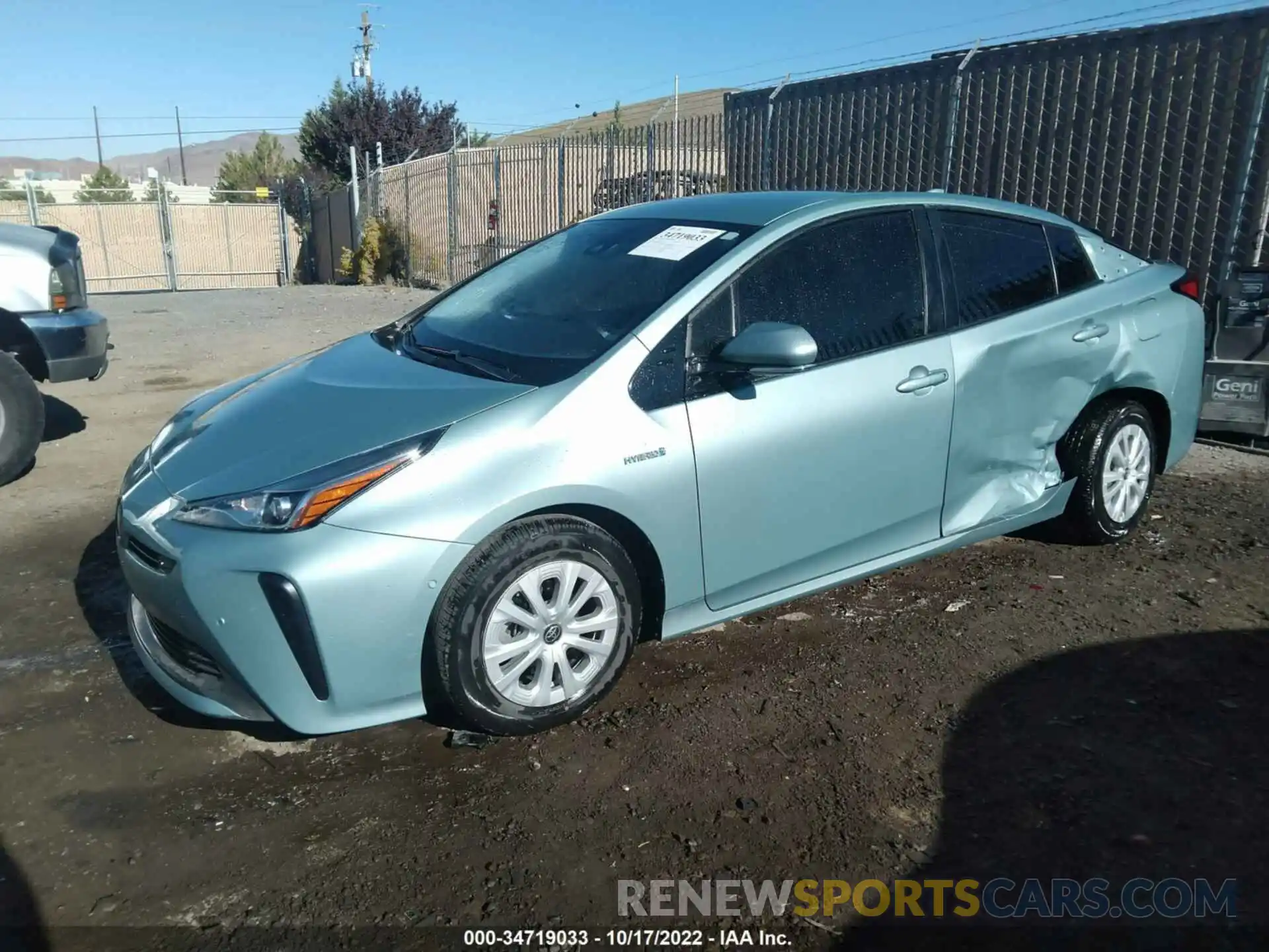 2 Photograph of a damaged car JTDKARFU1K3091995 TOYOTA PRIUS 2019