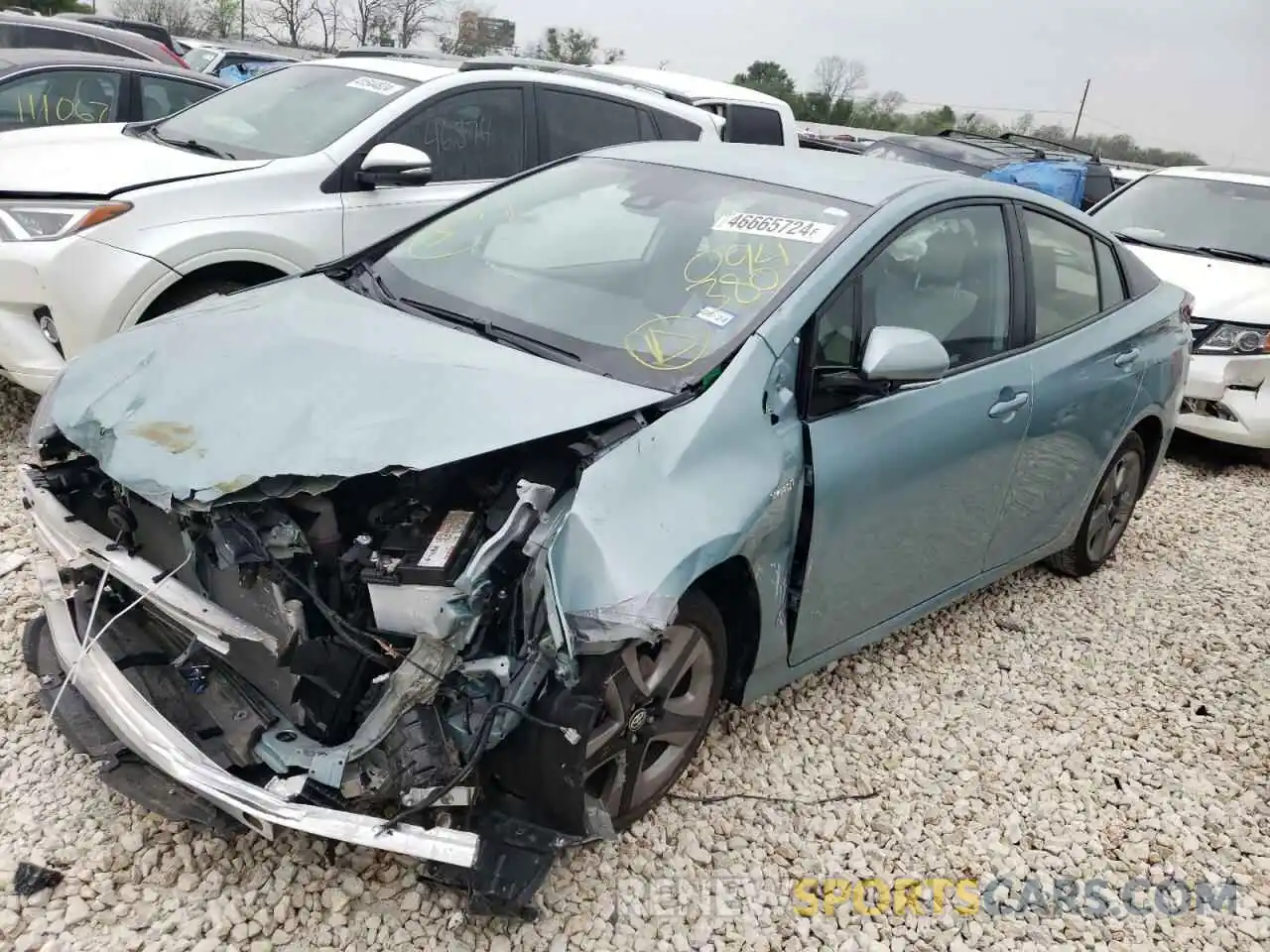 1 Photograph of a damaged car JTDKARFU1K3094380 TOYOTA PRIUS 2019