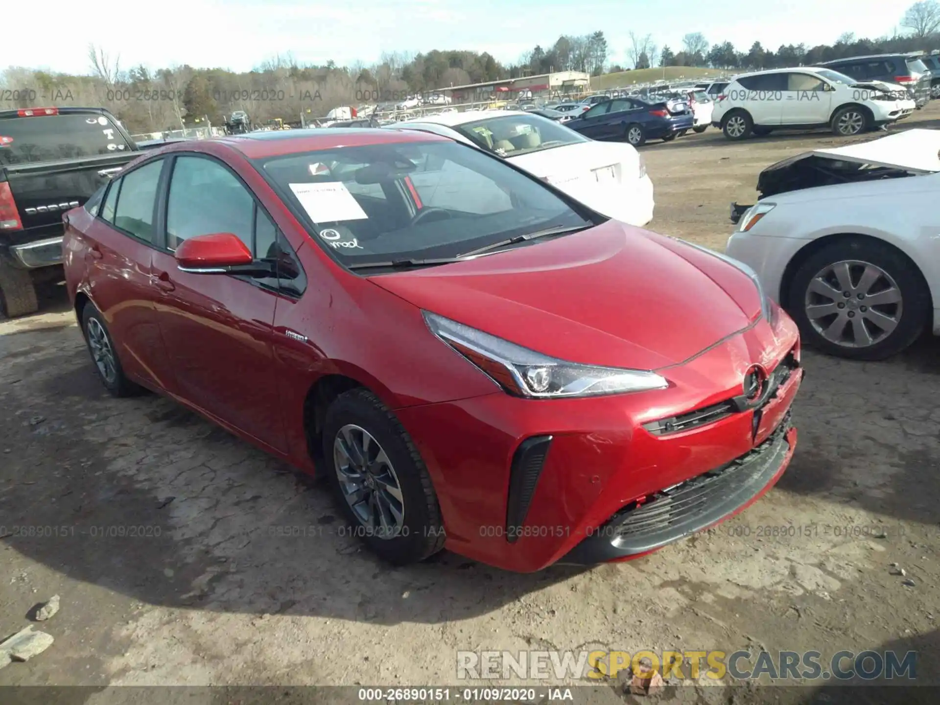 1 Photograph of a damaged car JTDKARFU1K3102090 TOYOTA PRIUS 2019