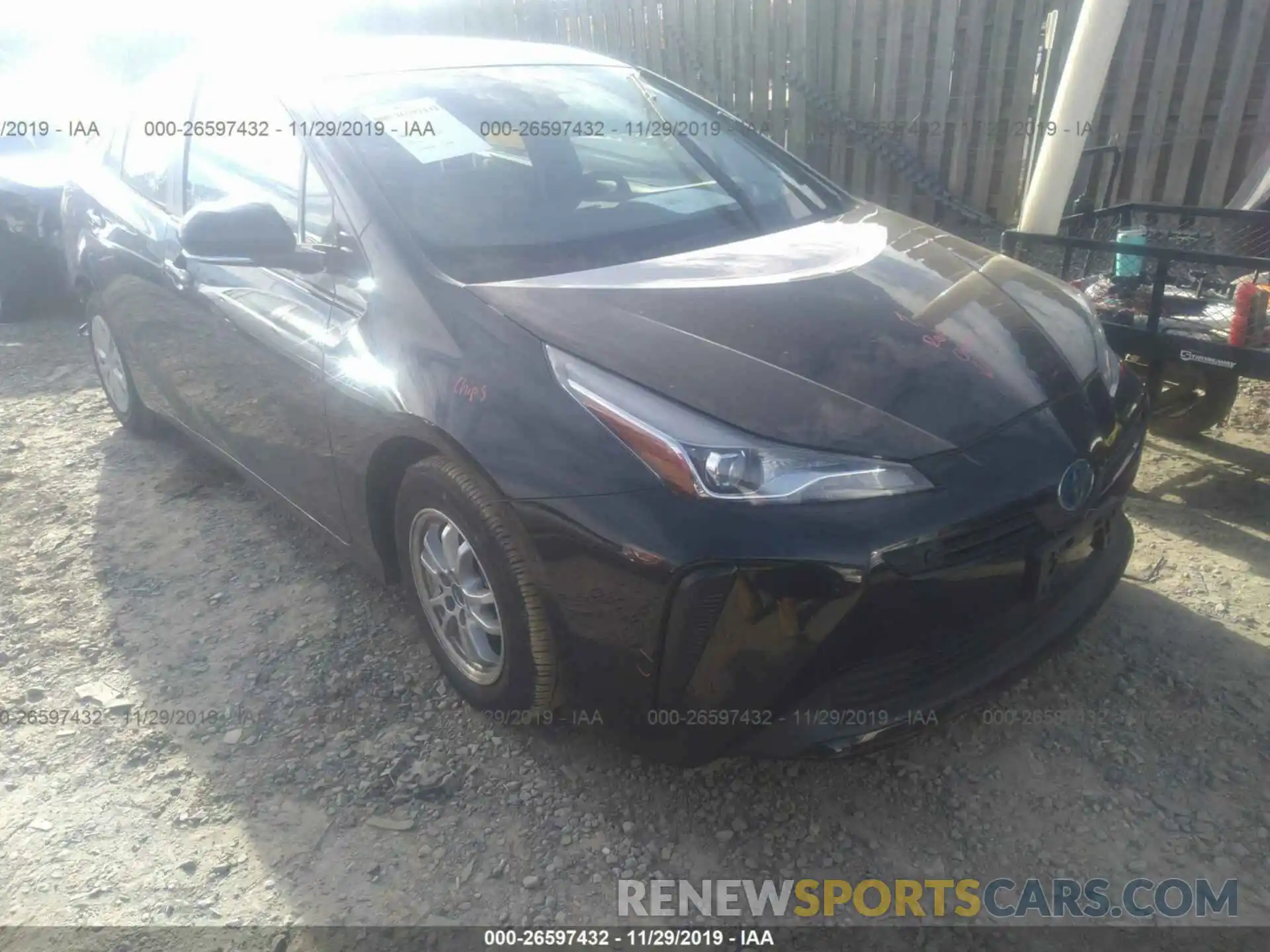 1 Photograph of a damaged car JTDKARFU2K3075188 TOYOTA PRIUS 2019