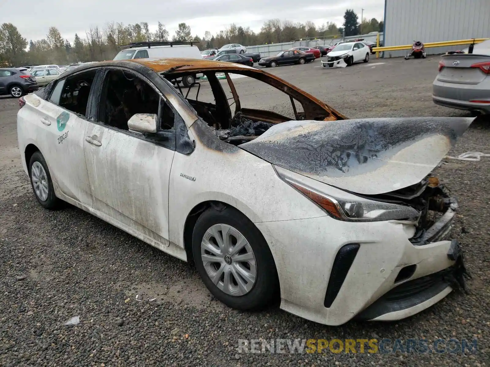 1 Photograph of a damaged car JTDKARFU2K3075689 TOYOTA PRIUS 2019