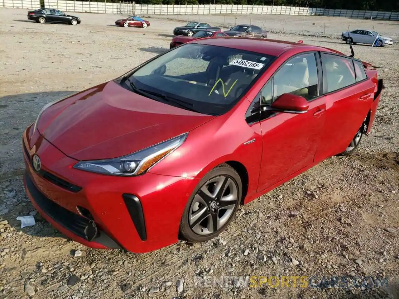 2 Photograph of a damaged car JTDKARFU2K3075837 TOYOTA PRIUS 2019