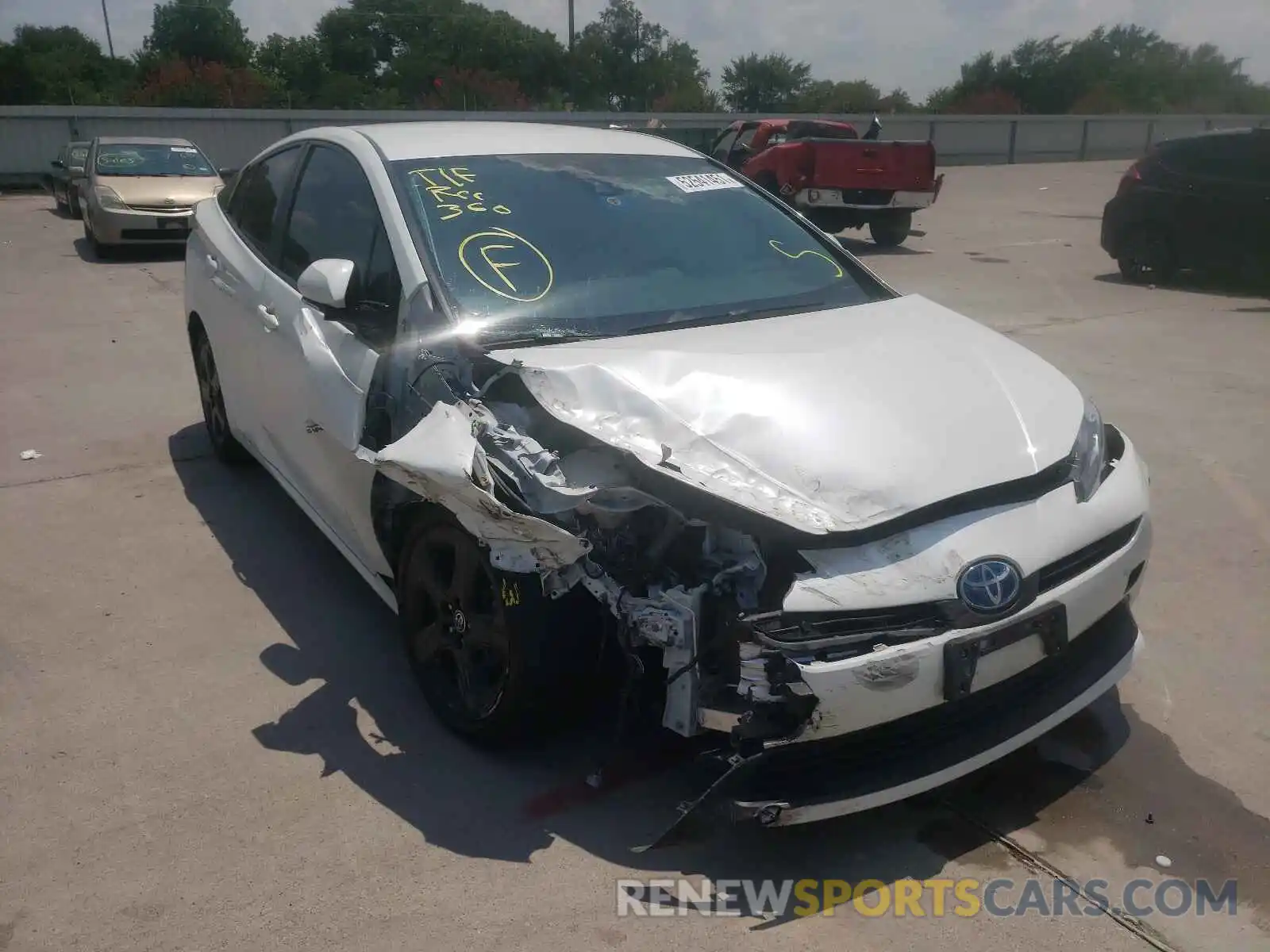 1 Photograph of a damaged car JTDKARFU2K3076695 TOYOTA PRIUS 2019