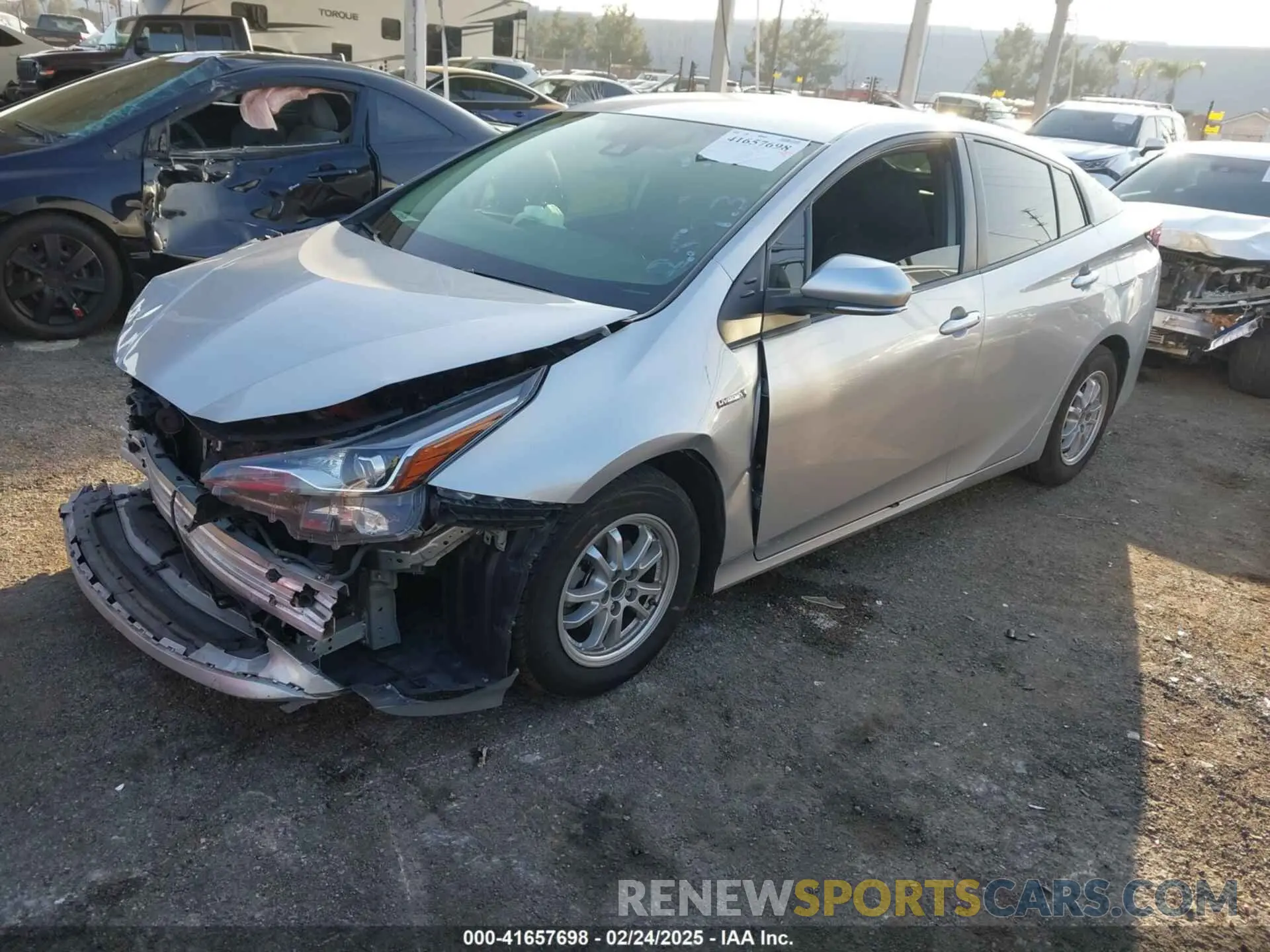 2 Photograph of a damaged car JTDKARFU2K3082593 TOYOTA PRIUS 2019
