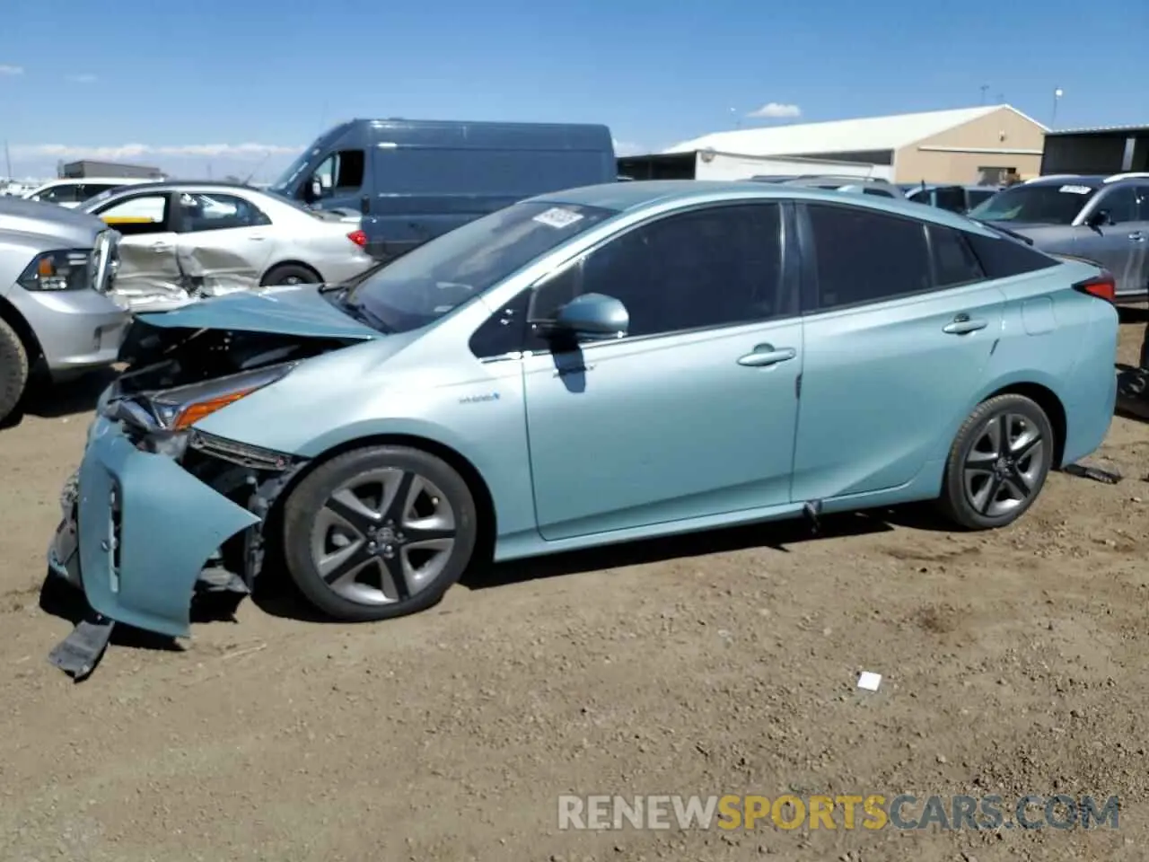 1 Photograph of a damaged car JTDKARFU2K3087096 TOYOTA PRIUS 2019