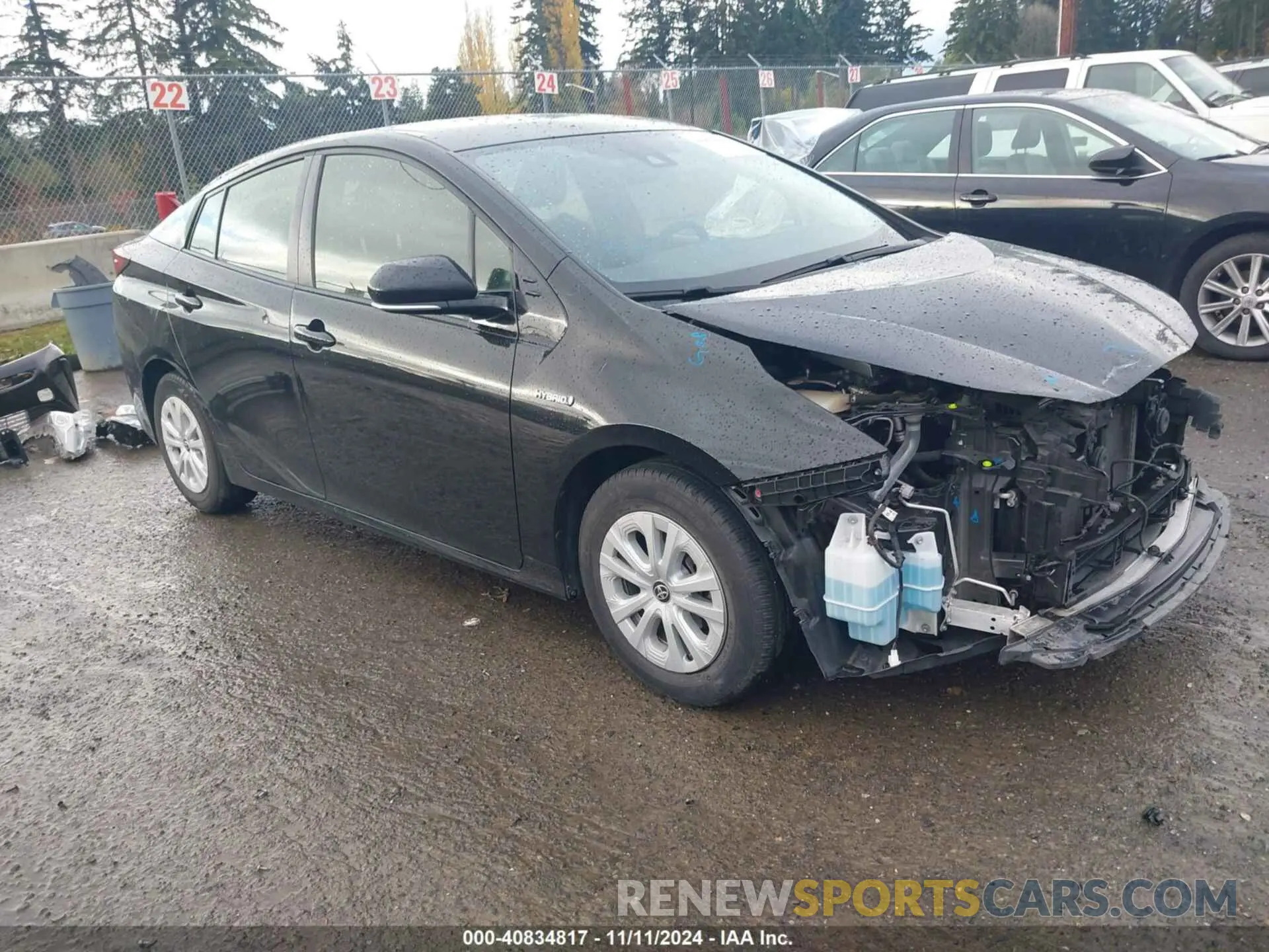 1 Photograph of a damaged car JTDKARFU2K3090502 TOYOTA PRIUS 2019