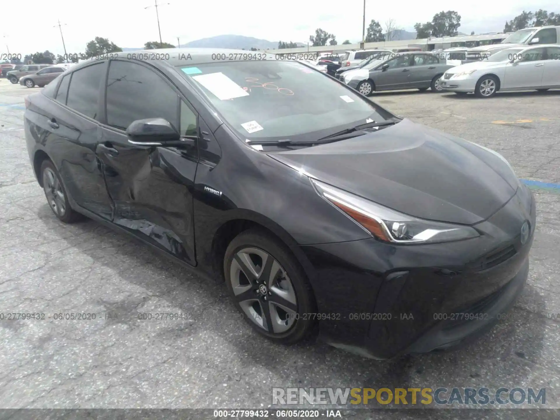 1 Photograph of a damaged car JTDKARFU2K3091634 TOYOTA PRIUS 2019