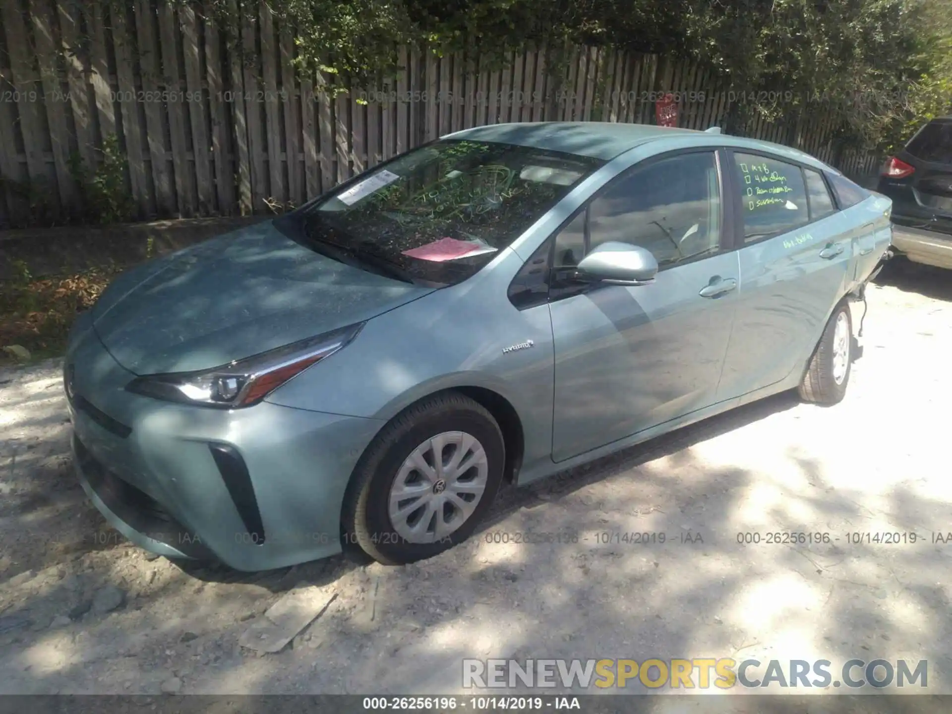 2 Photograph of a damaged car JTDKARFU2K3092203 TOYOTA PRIUS 2019