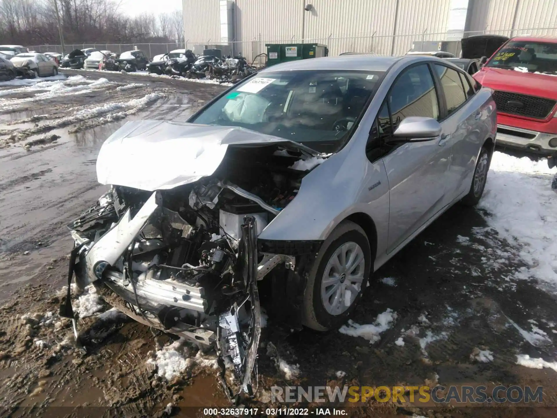 2 Photograph of a damaged car JTDKARFU2K3093285 TOYOTA PRIUS 2019