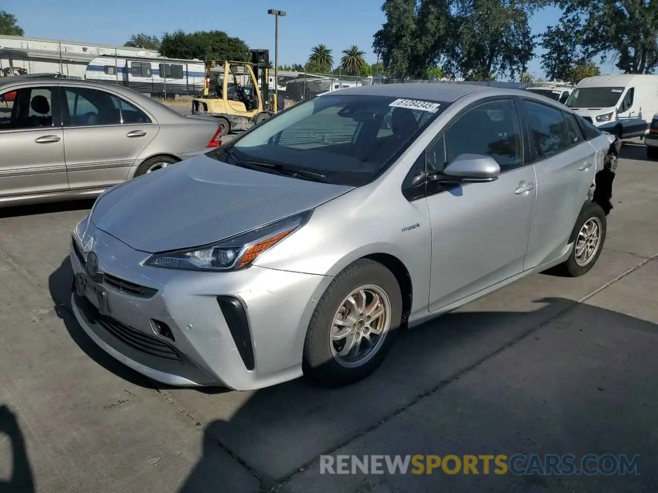 1 Photograph of a damaged car JTDKARFU3K3075619 TOYOTA PRIUS 2019