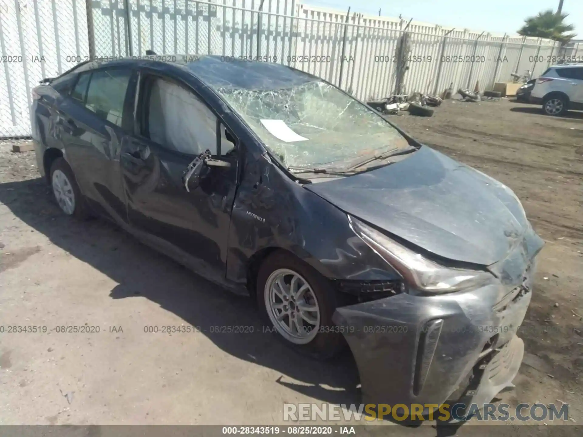 1 Photograph of a damaged car JTDKARFU3K3078522 TOYOTA PRIUS 2019