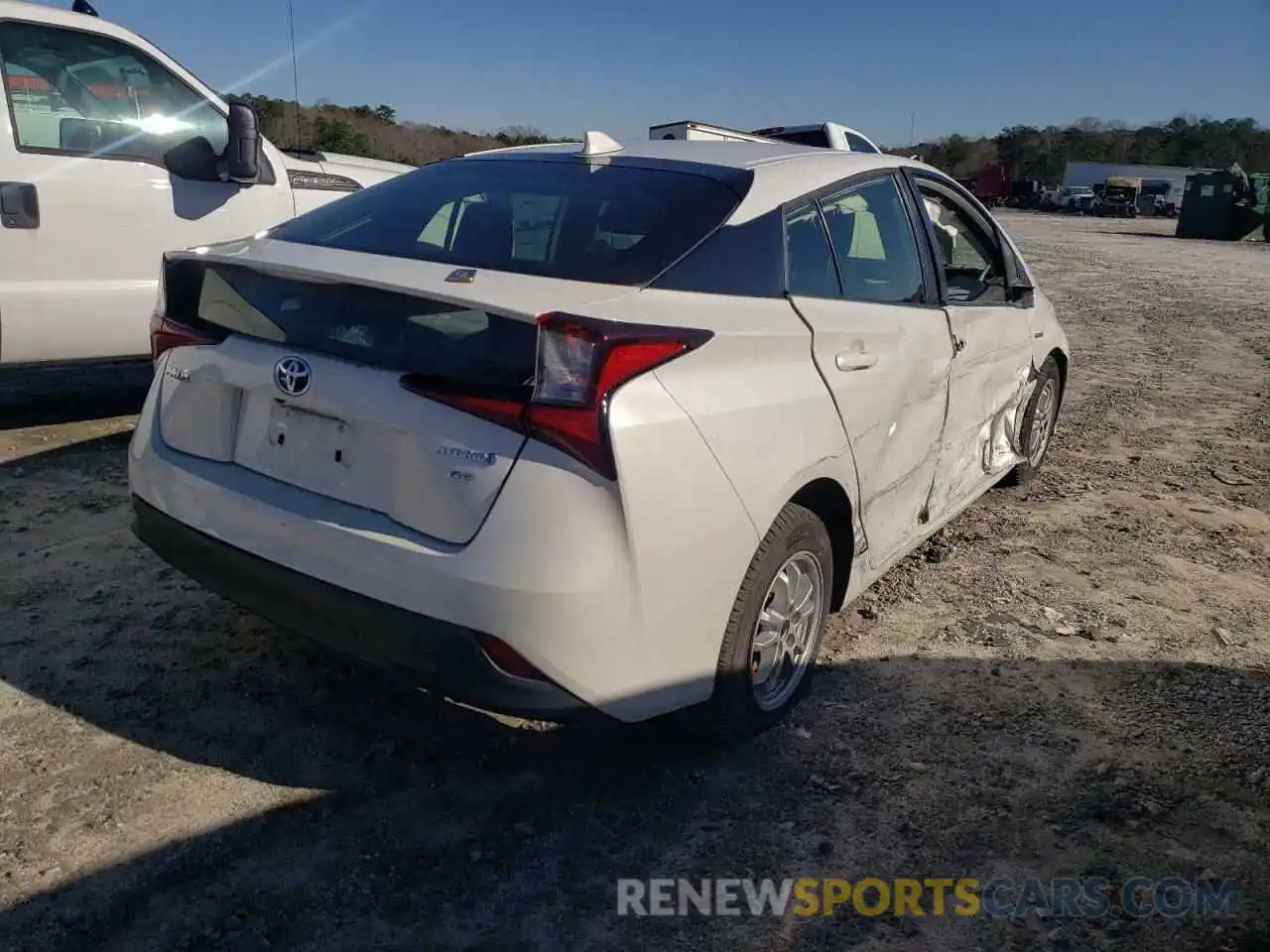 4 Photograph of a damaged car JTDKARFU3K3079119 TOYOTA PRIUS 2019