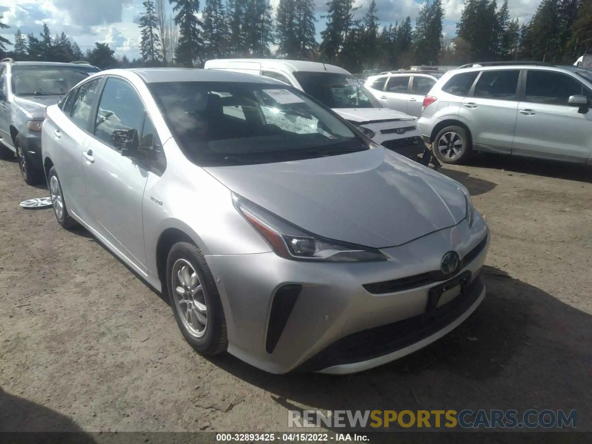 1 Photograph of a damaged car JTDKARFU3K3087074 TOYOTA PRIUS 2019