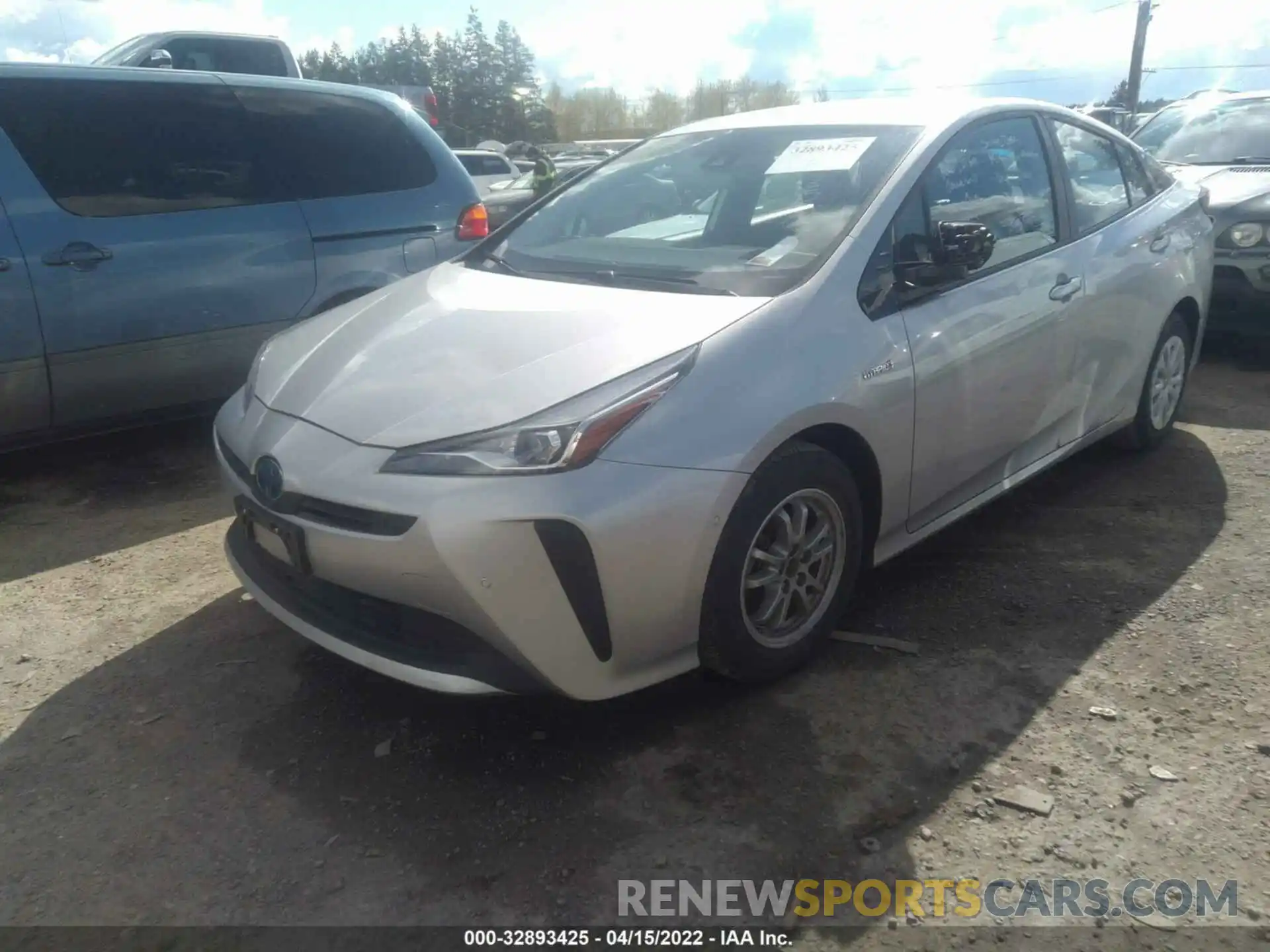 2 Photograph of a damaged car JTDKARFU3K3087074 TOYOTA PRIUS 2019