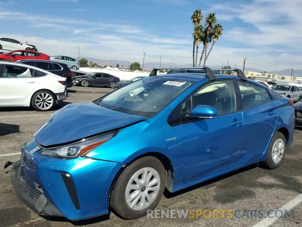 1 Photograph of a damaged car JTDKARFU3K3088497 TOYOTA PRIUS 2019