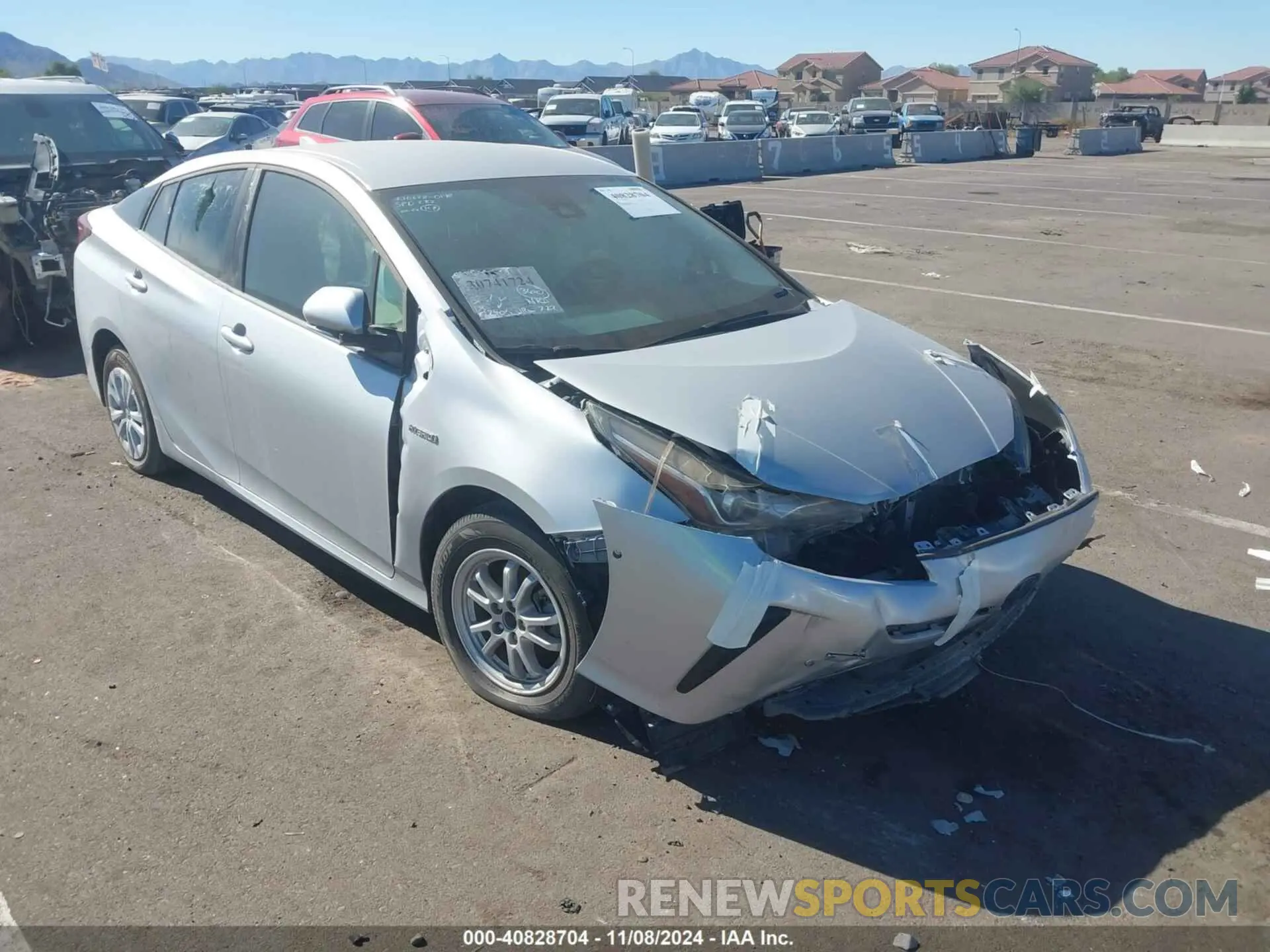 1 Photograph of a damaged car JTDKARFU3K3090363 TOYOTA PRIUS 2019