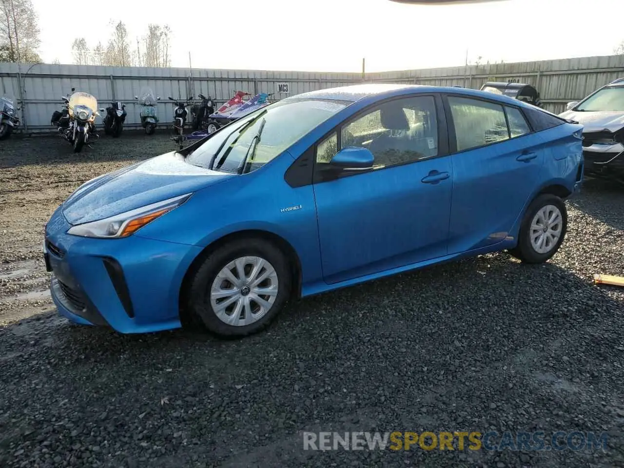 1 Photograph of a damaged car JTDKARFU3K3091335 TOYOTA PRIUS 2019