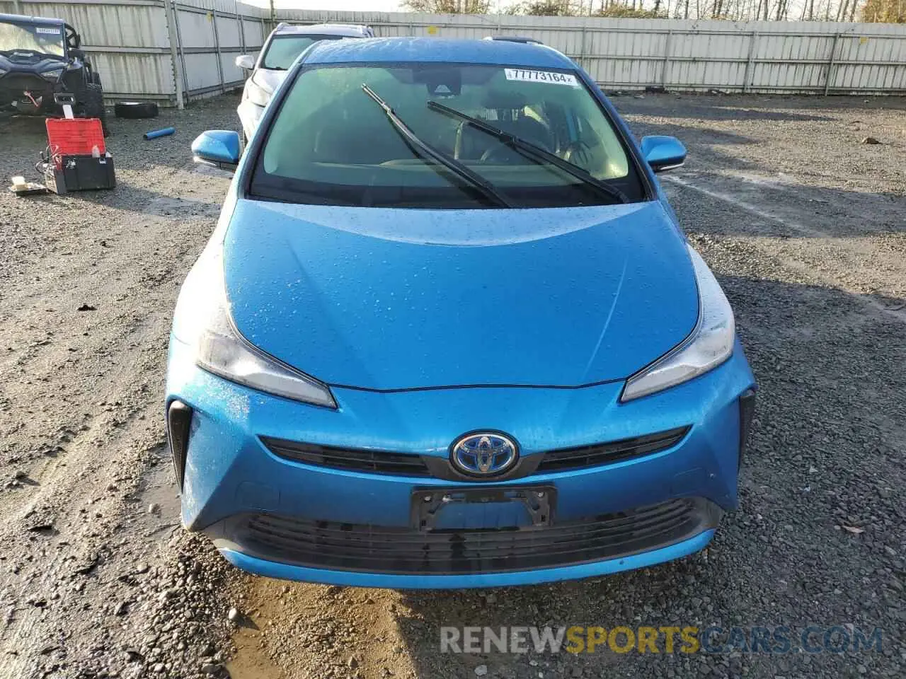 5 Photograph of a damaged car JTDKARFU3K3091335 TOYOTA PRIUS 2019