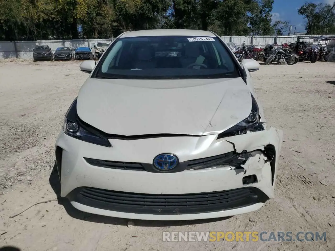 5 Photograph of a damaged car JTDKARFU3K3100227 TOYOTA PRIUS 2019