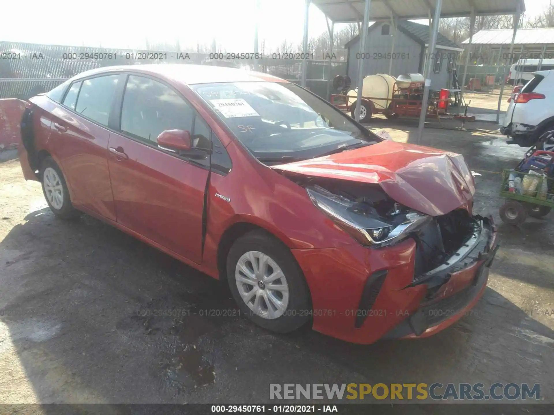 1 Photograph of a damaged car JTDKARFU3K3102396 TOYOTA PRIUS 2019