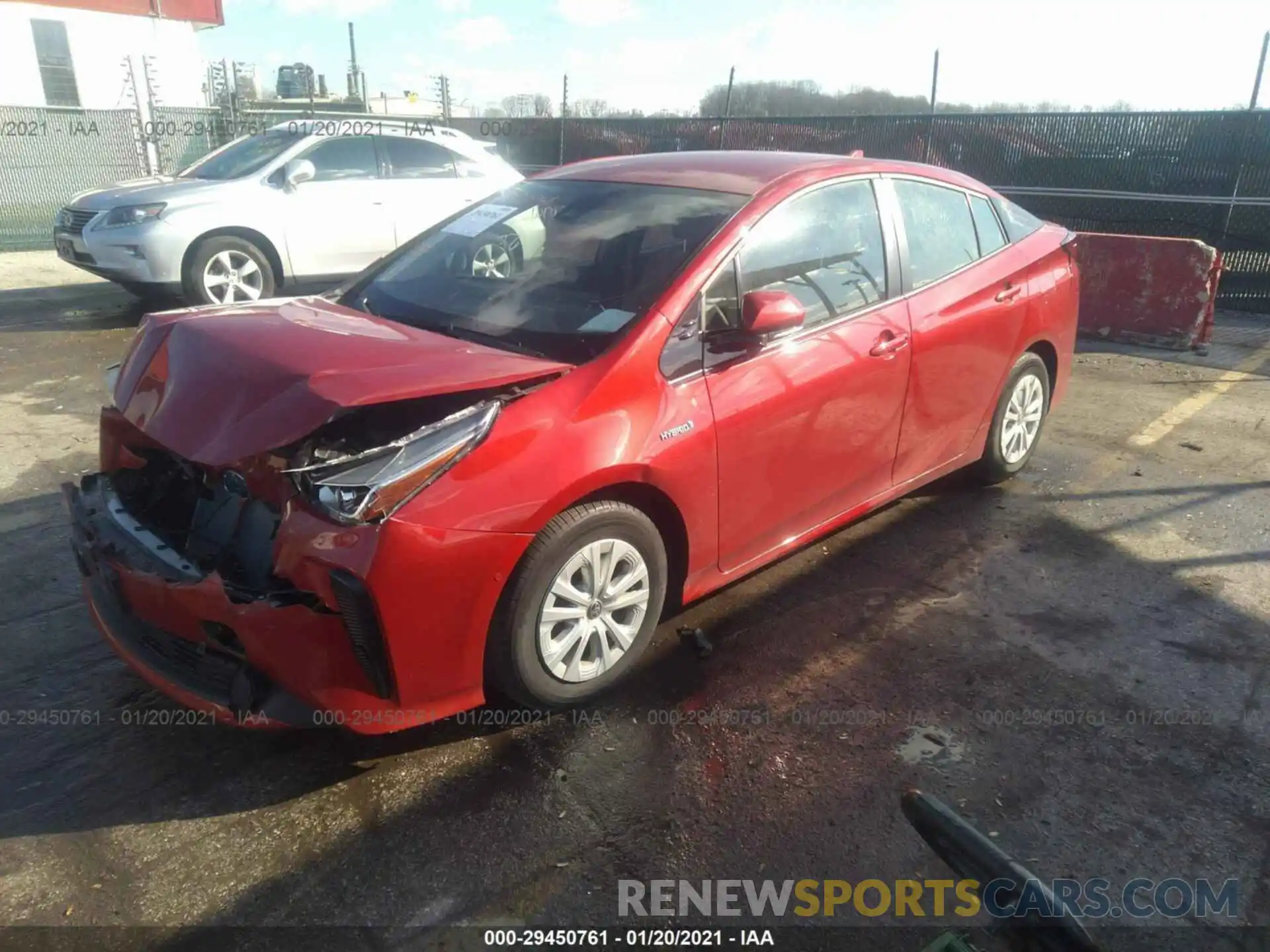 2 Photograph of a damaged car JTDKARFU3K3102396 TOYOTA PRIUS 2019