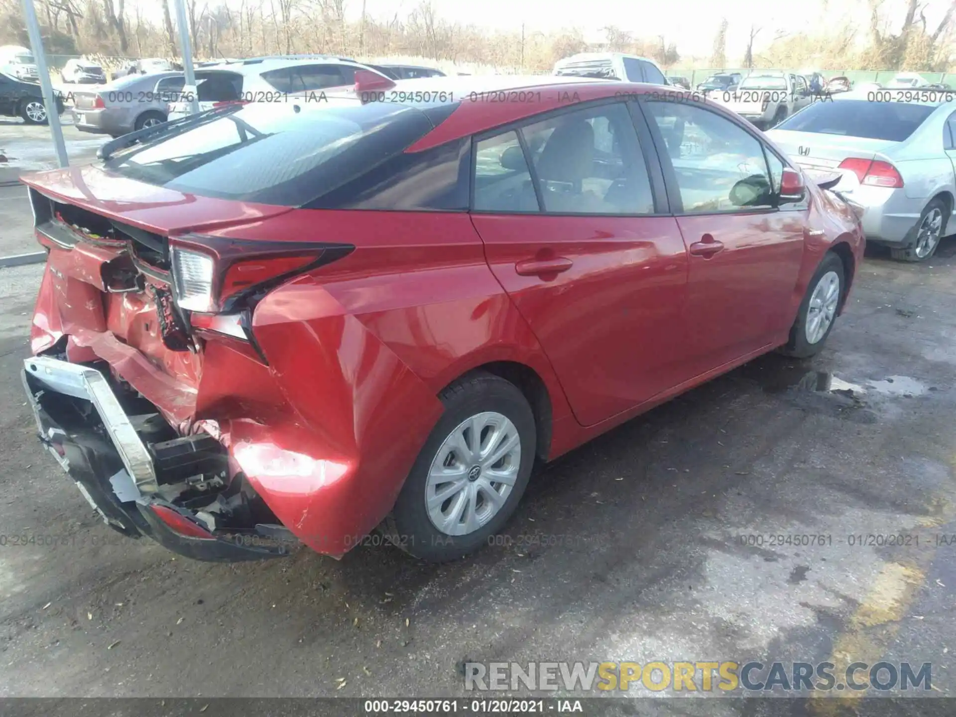 4 Photograph of a damaged car JTDKARFU3K3102396 TOYOTA PRIUS 2019