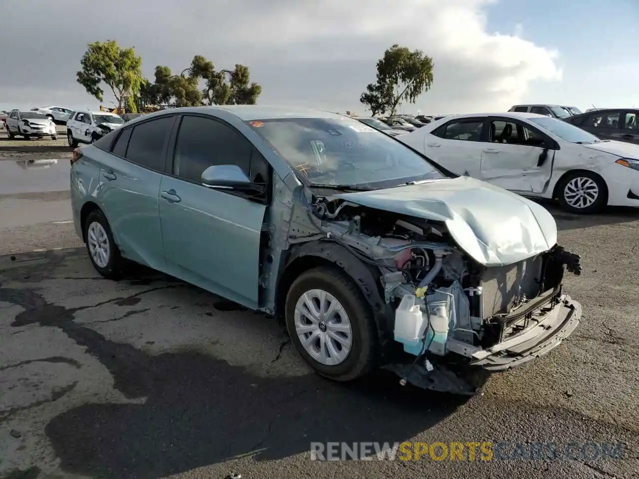 1 Photograph of a damaged car JTDKARFU4K3072048 TOYOTA PRIUS 2019