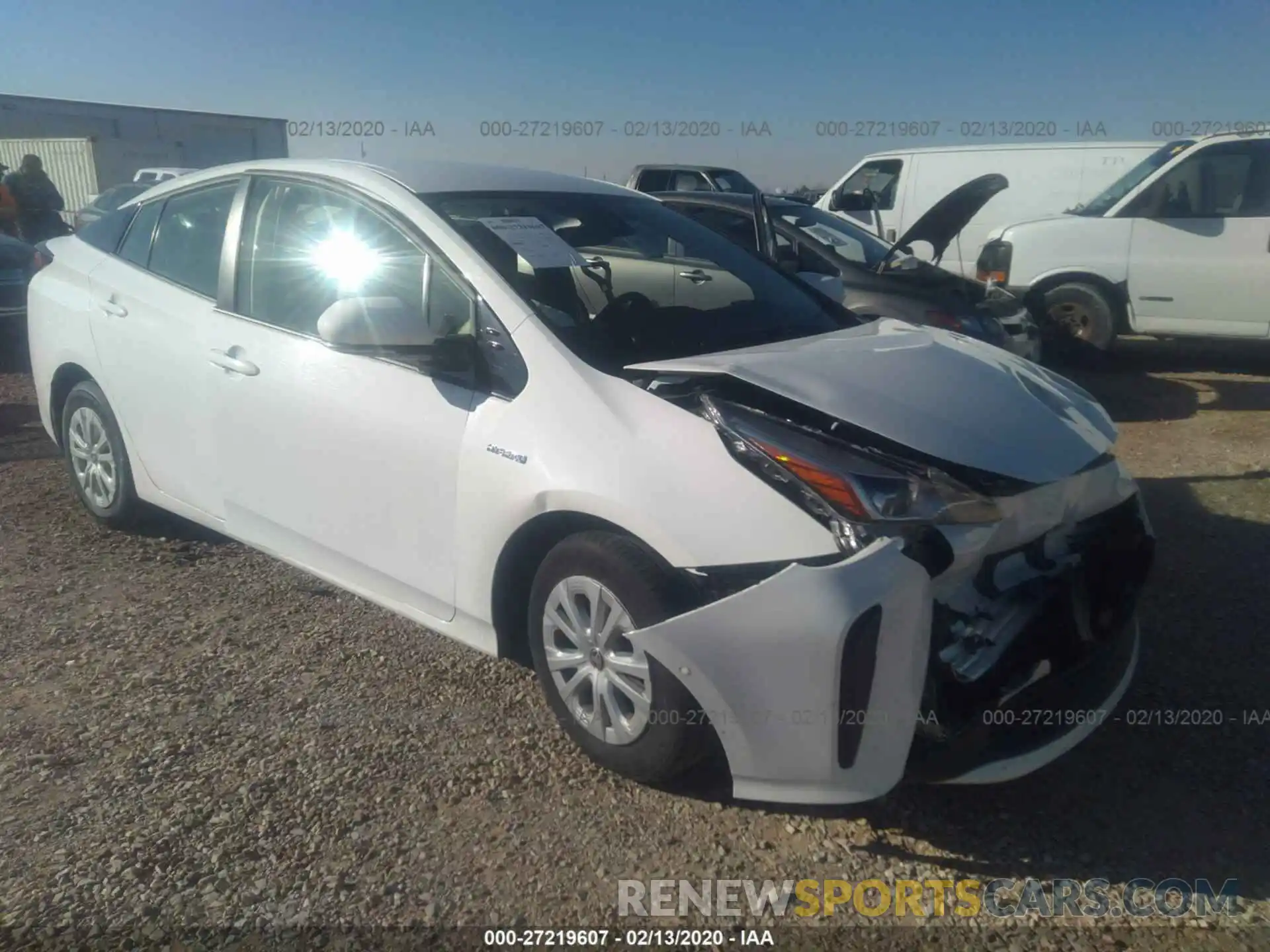 1 Photograph of a damaged car JTDKARFU4K3075404 TOYOTA PRIUS 2019