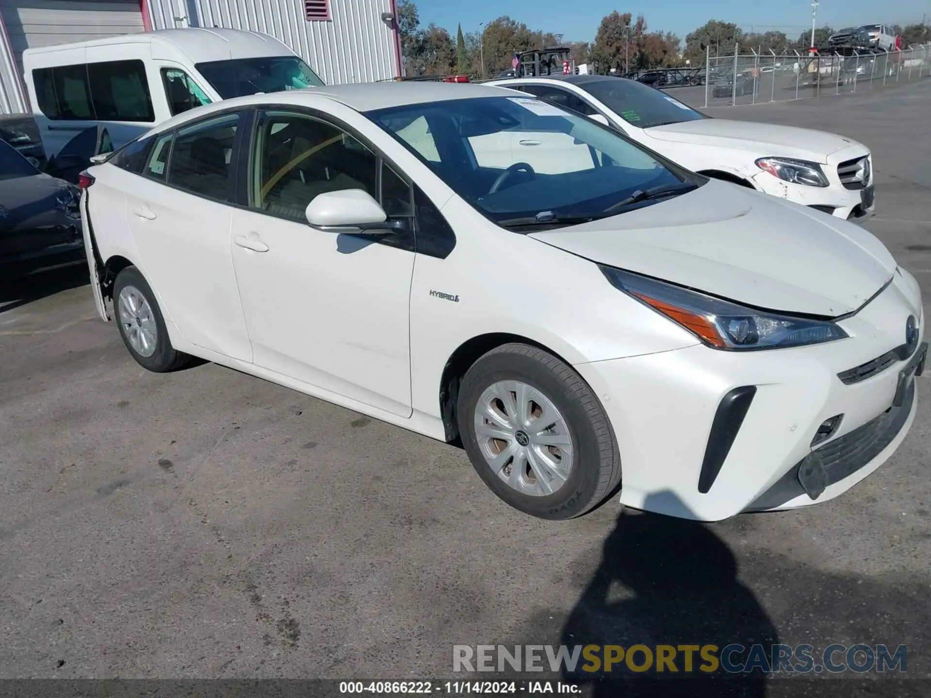 1 Photograph of a damaged car JTDKARFU4K3078397 TOYOTA PRIUS 2019