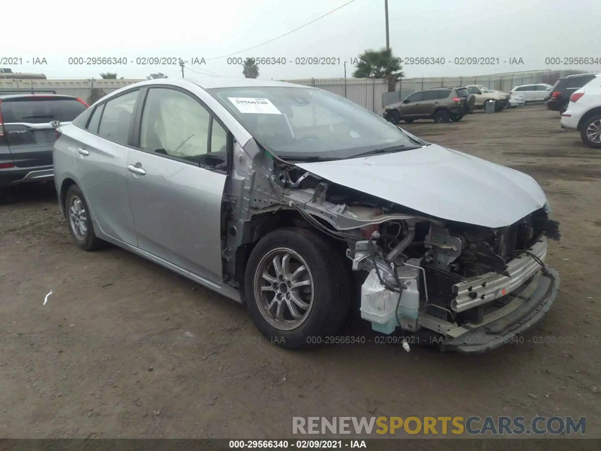 1 Photograph of a damaged car JTDKARFU4K3078626 TOYOTA PRIUS 2019