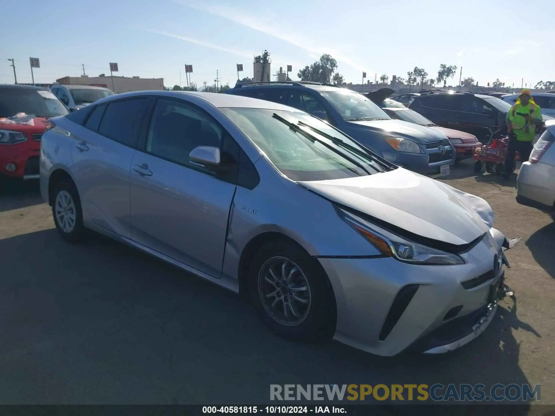 1 Photograph of a damaged car JTDKARFU4K3081347 TOYOTA PRIUS 2019